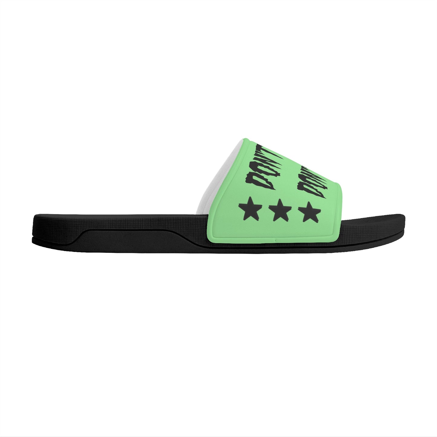 Money Man D.G.D.E (Dont Grind Dont Eat) Mens Mint Green Star Slides