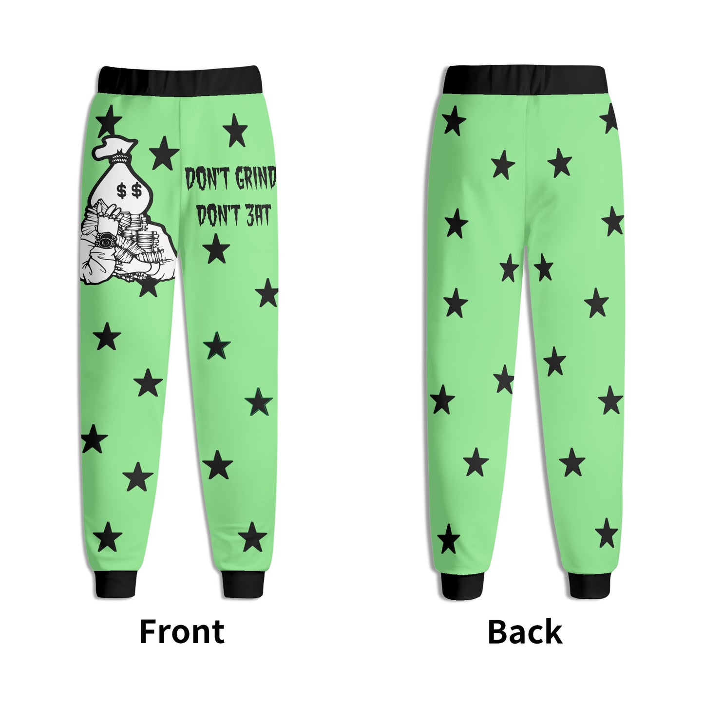 Money Man D.G.D.E (Dont Grind Dont Eat) Mens Mint Green Sweatpants