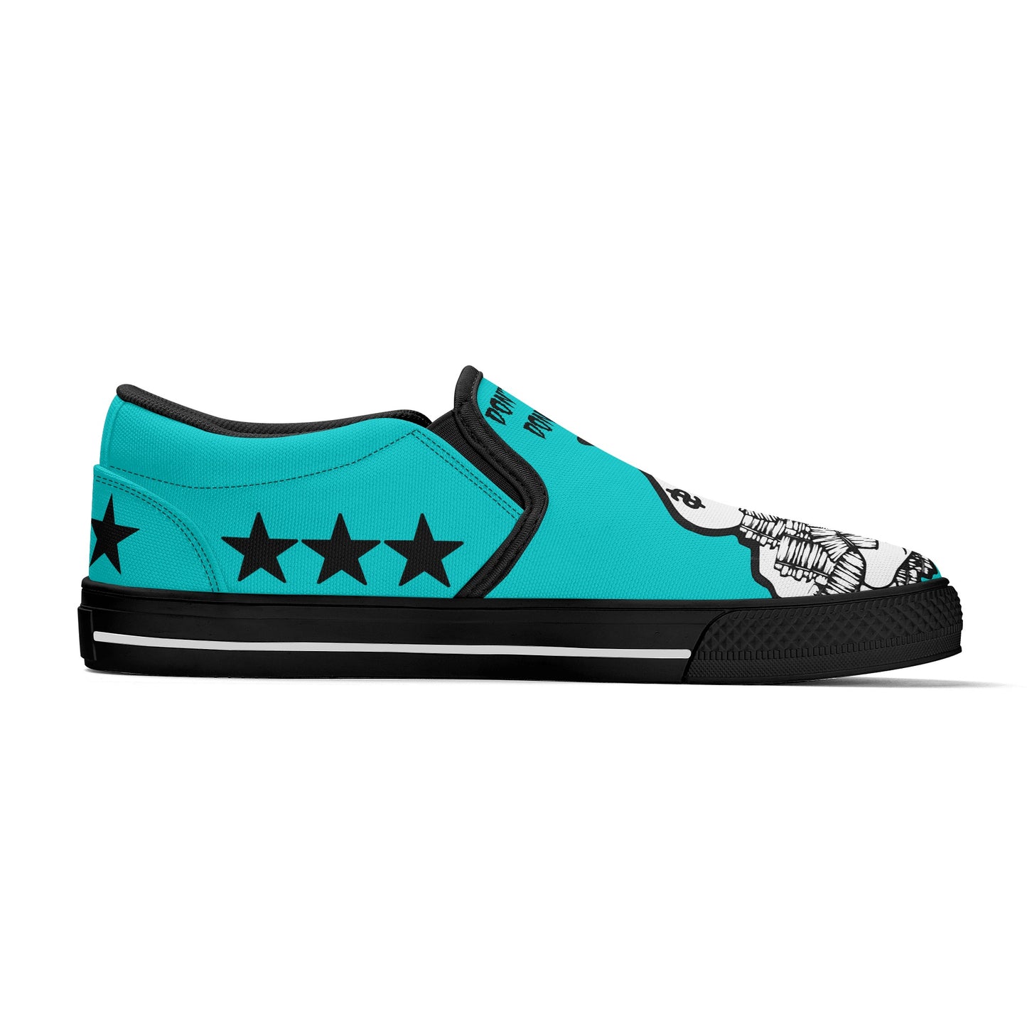 Money Man D.G.D.E (Dont Grind Dont Eat) Mens Turquoise Slip On Star Kicks