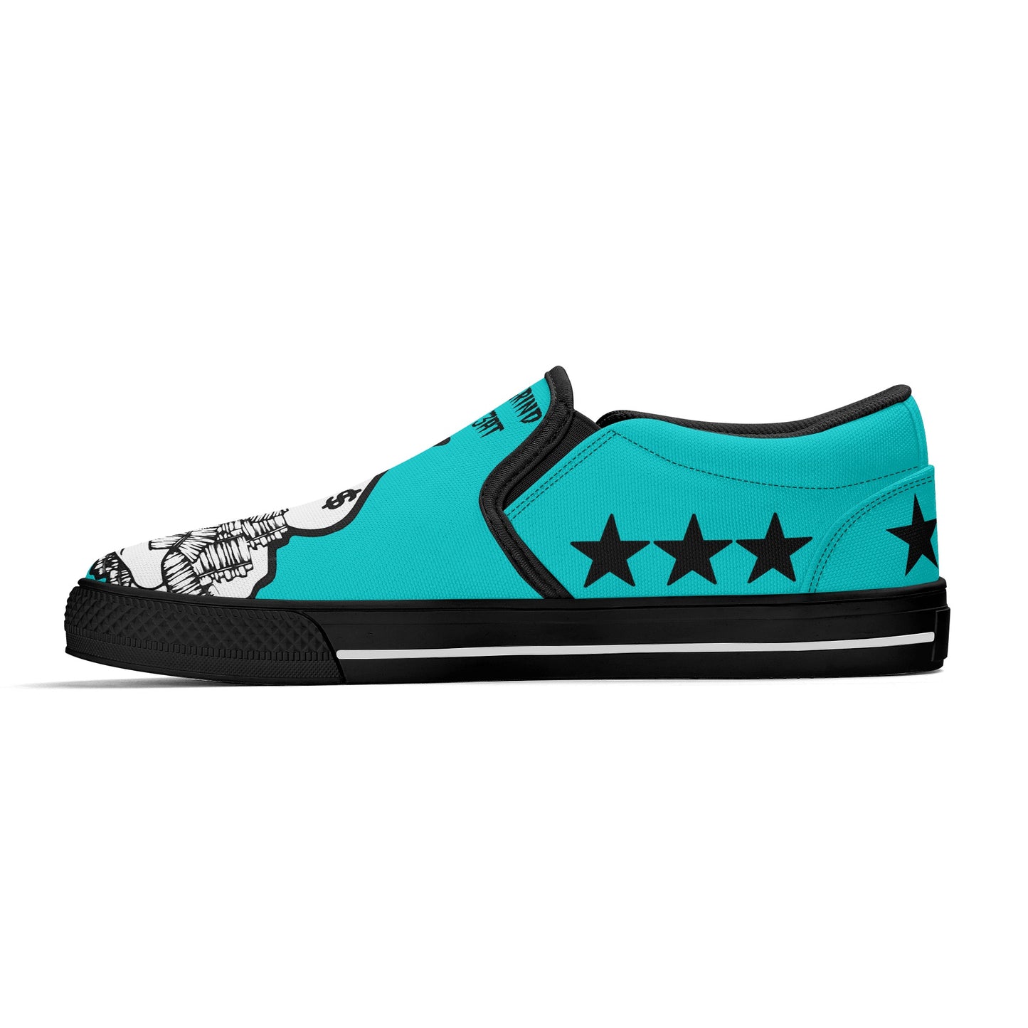 Money Man D.G.D.E (Dont Grind Dont Eat) Mens Turquoise Slip On Star Kicks