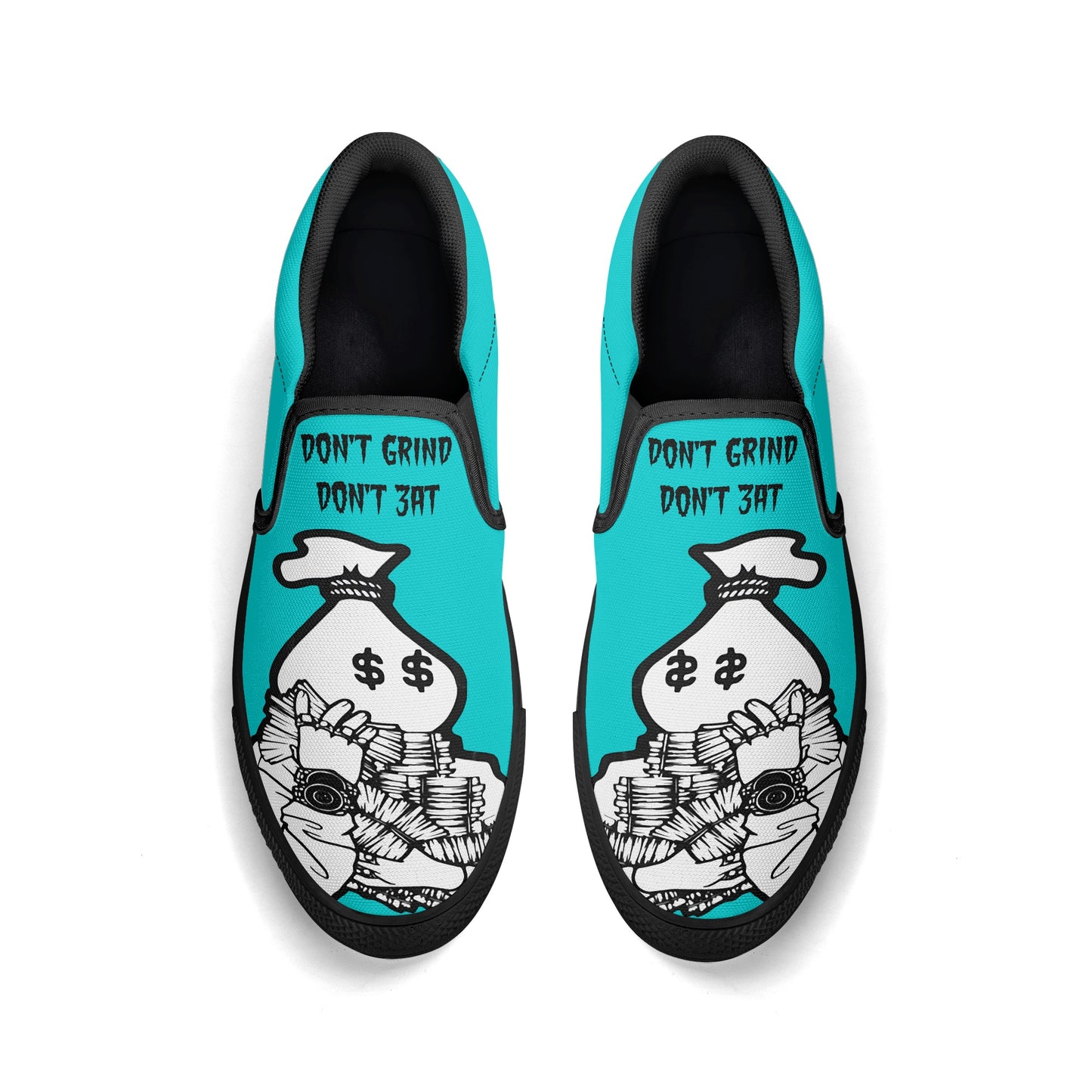 Money Man D.G.D.E (Dont Grind Dont Eat) Mens Turquoise Slip On Star Kicks