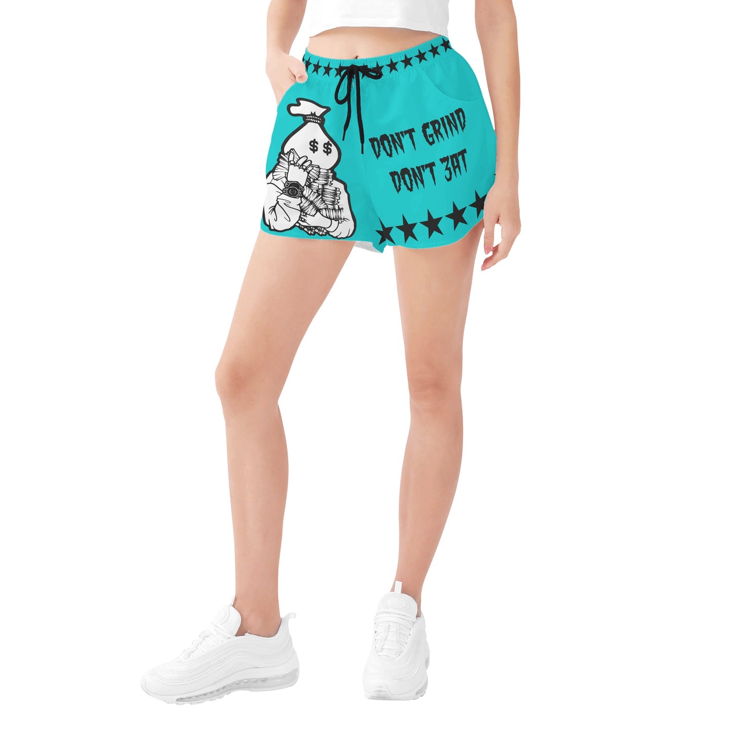 Money Man D.G.D.E (Dont Grind Dont Eat) Edition Womens Turquoise Shorts