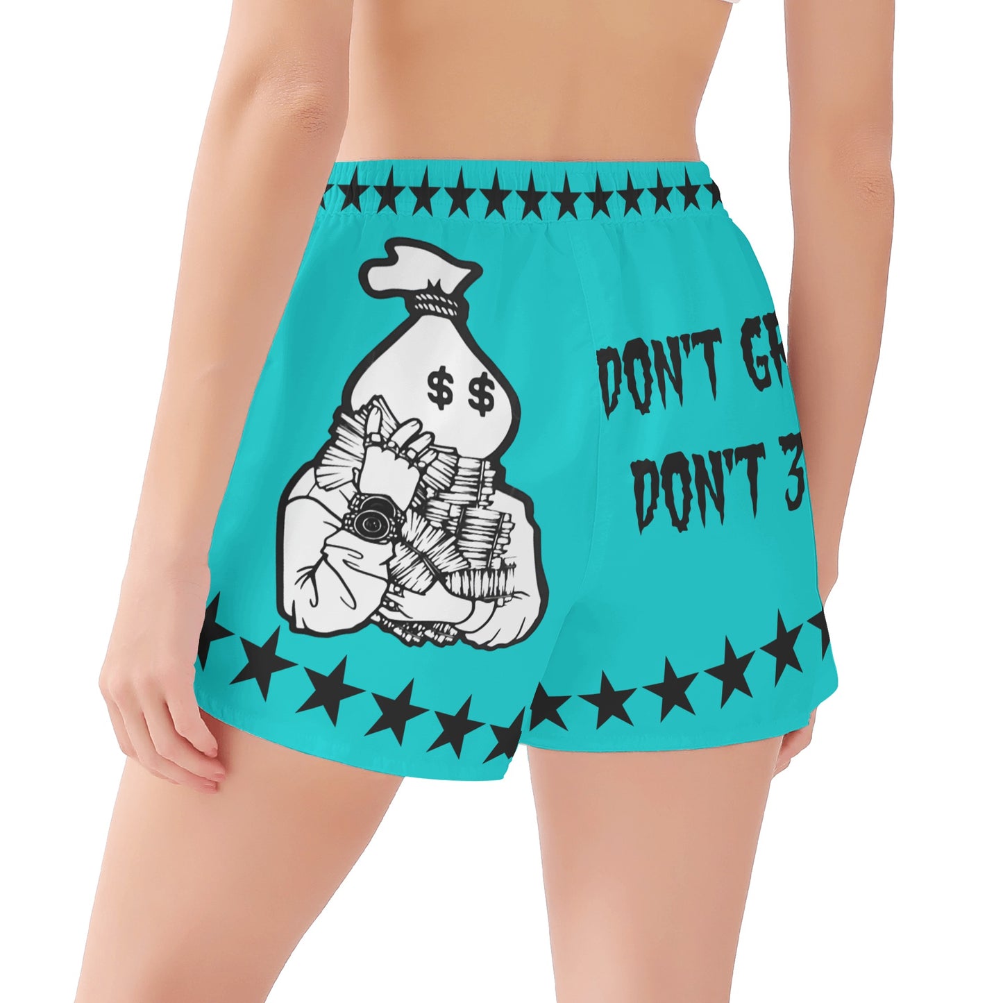 Money Man D.G.D.E (Dont Grind Dont Eat) Edition Womens Turquoise Shorts