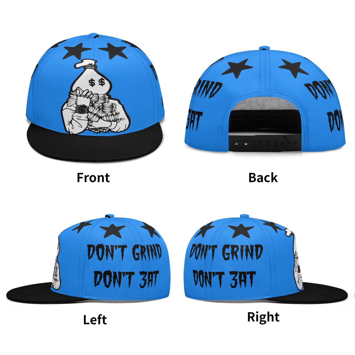 Money Man D.G.D.E (Dont Grind Dont Eat) Blue Snapbacks