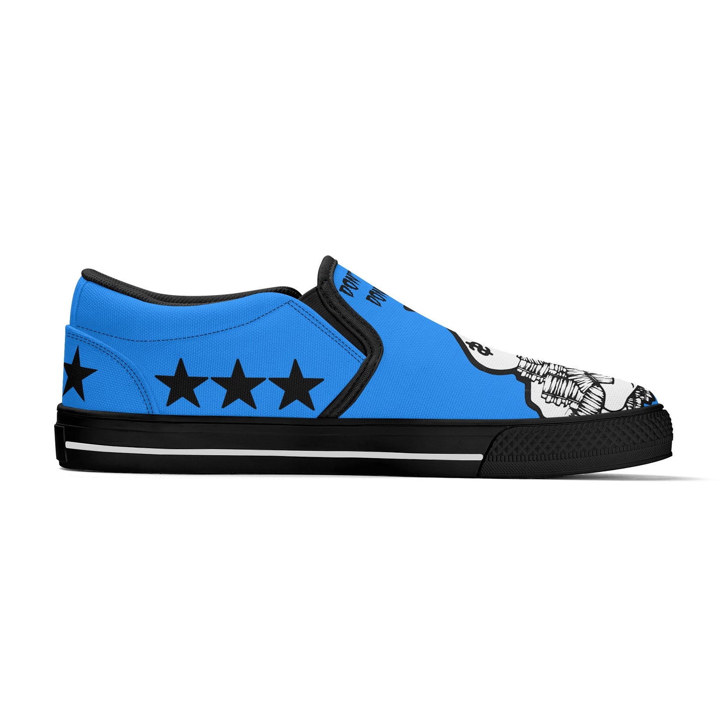 Money Man D.G.D.E (Dont Grind Dont Eat) Mens Blue Slip On Star Kicks