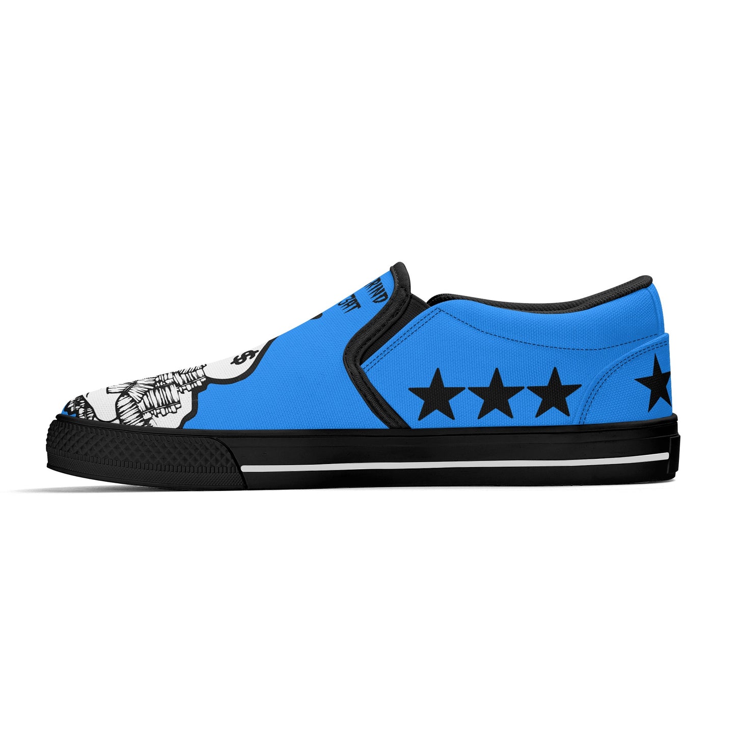 Money Man D.G.D.E (Dont Grind Dont Eat) Mens Blue Slip On Star Kicks