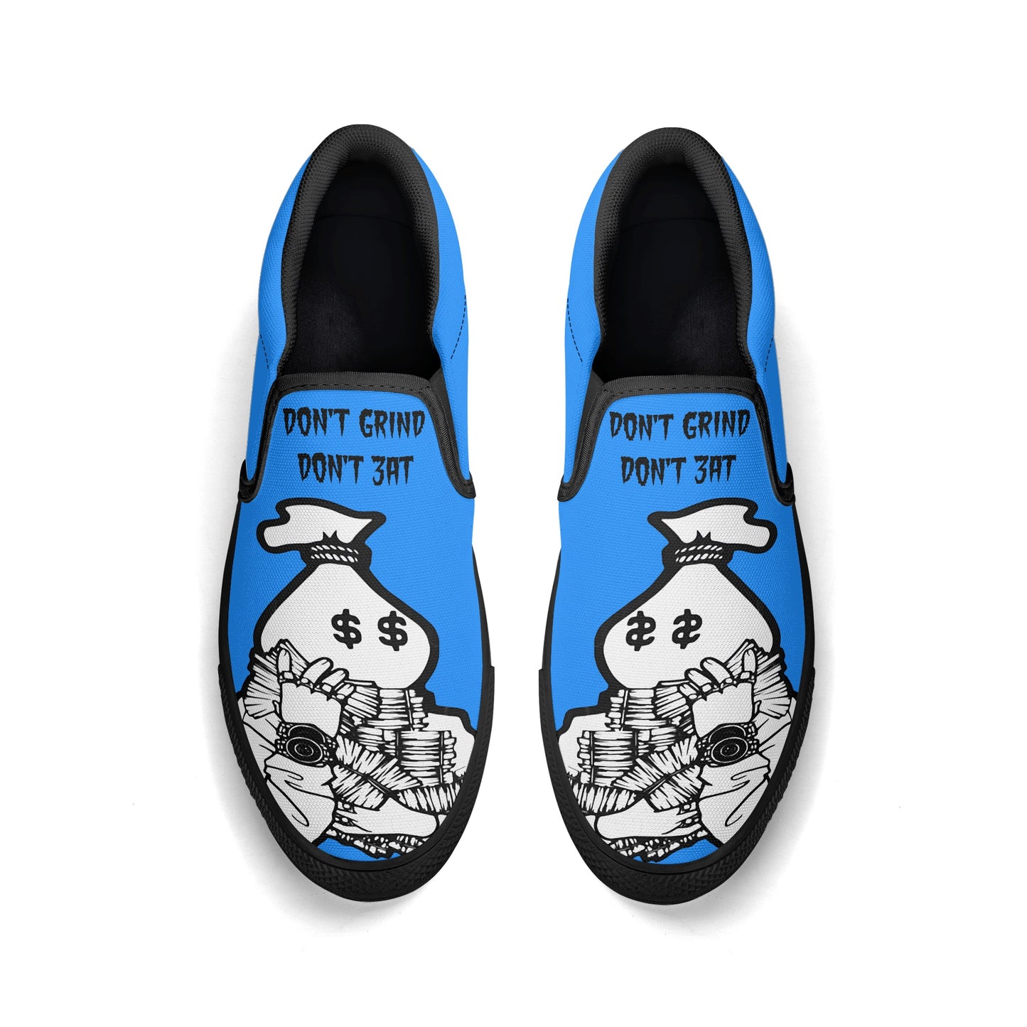 Money Man D.G.D.E (Dont Grind Dont Eat) Mens Blue Slip On Star Kicks