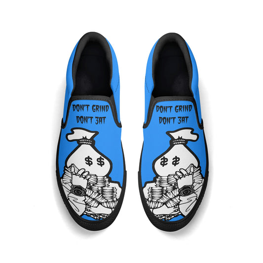 Money Man D.G.D.E (Dont Grind Dont Eat) Mens Blue Slip On Star Kicks