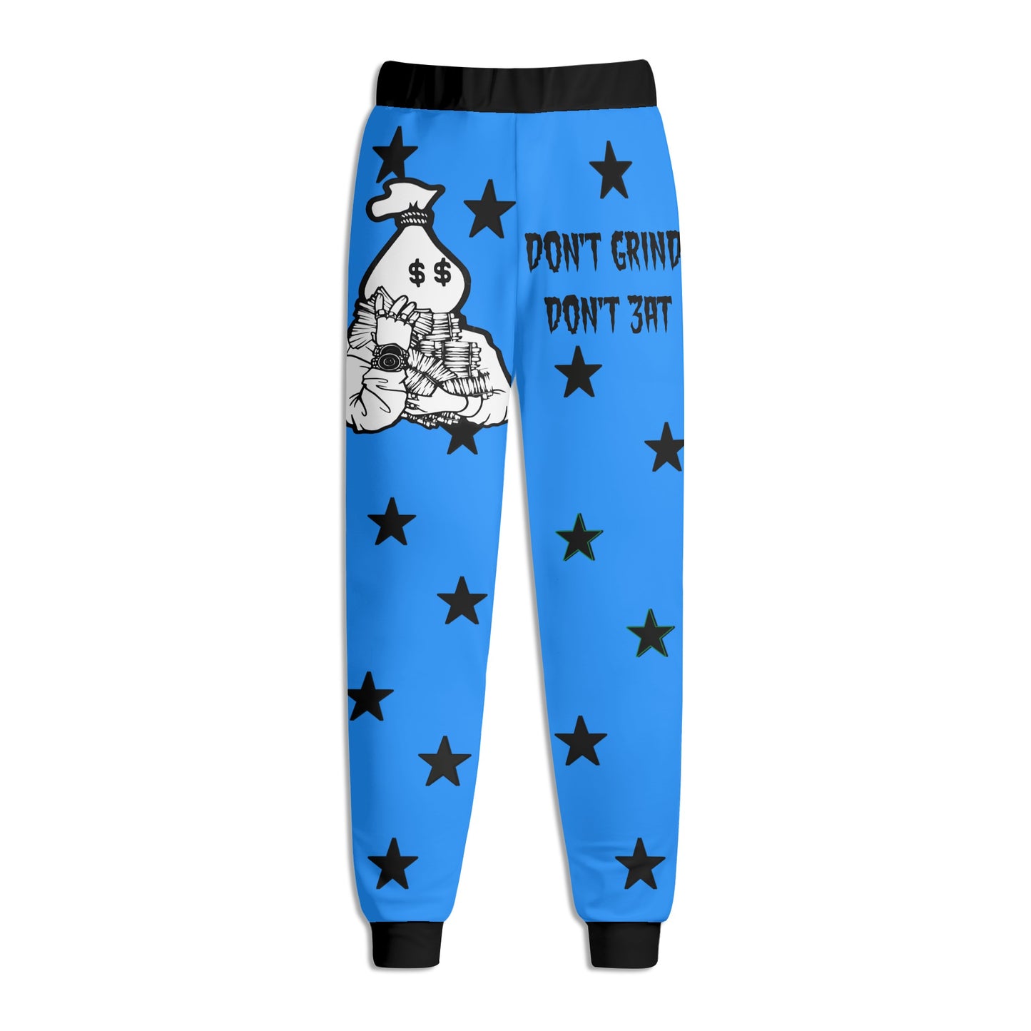 Money Man D.G.D.E (Dont Grind Dont Eat) Mens Blue Sweatpants