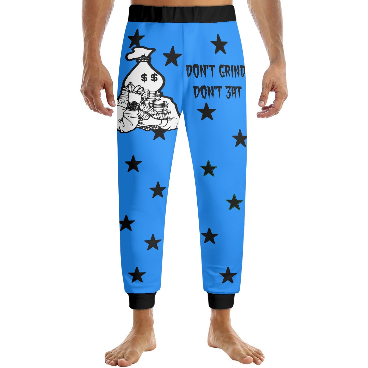 Money Man D.G.D.E (Dont Grind Dont Eat) Mens Blue Sweatpants