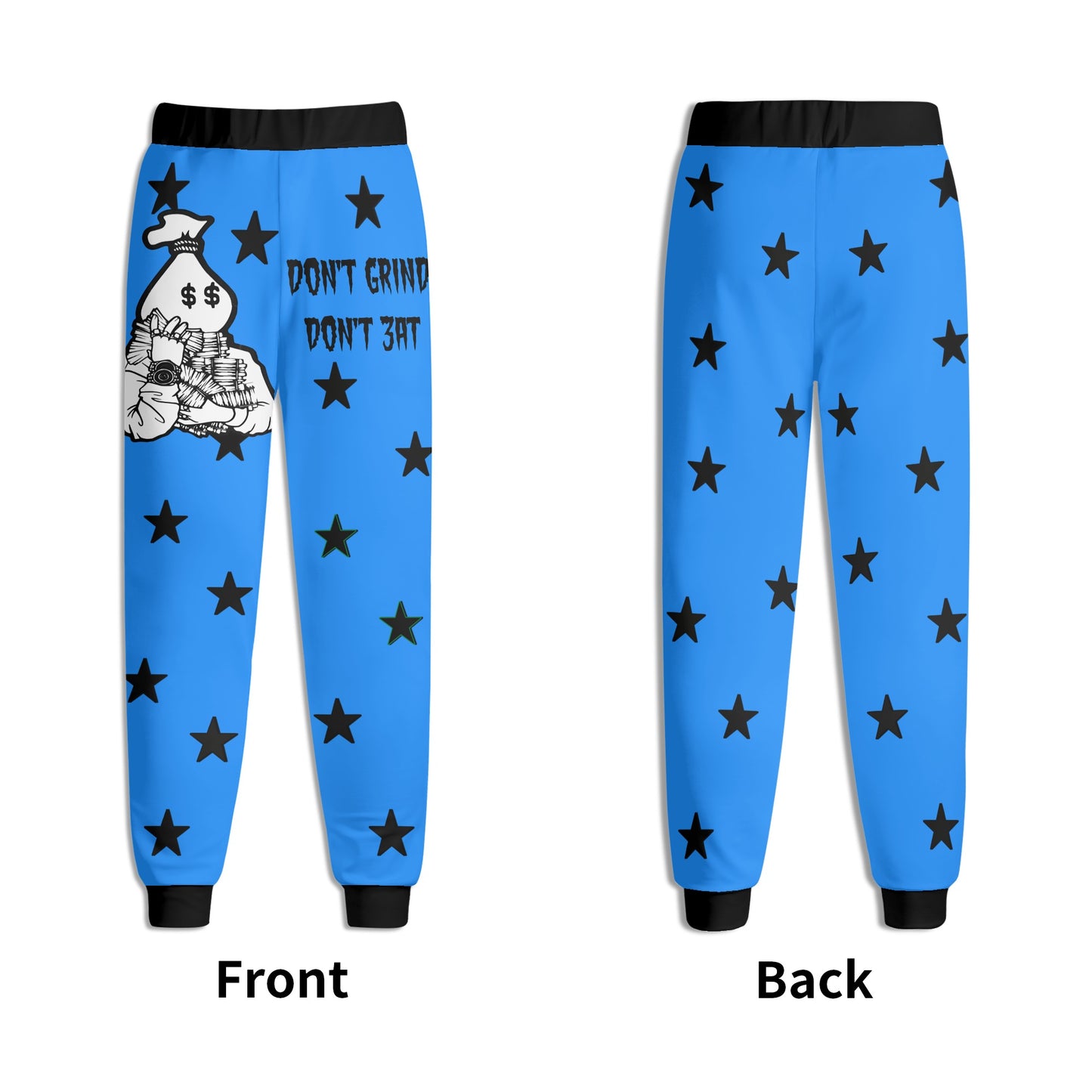 Money Man D.G.D.E (Dont Grind Dont Eat) Mens Blue Sweatpants