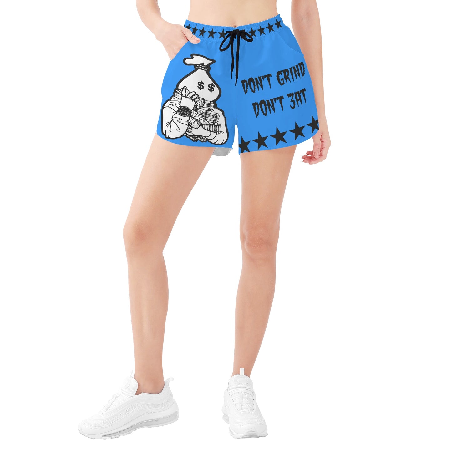 Money Man D.G.D.E (Dont Grind Dont Eat) Edition Womens Blue Shorts