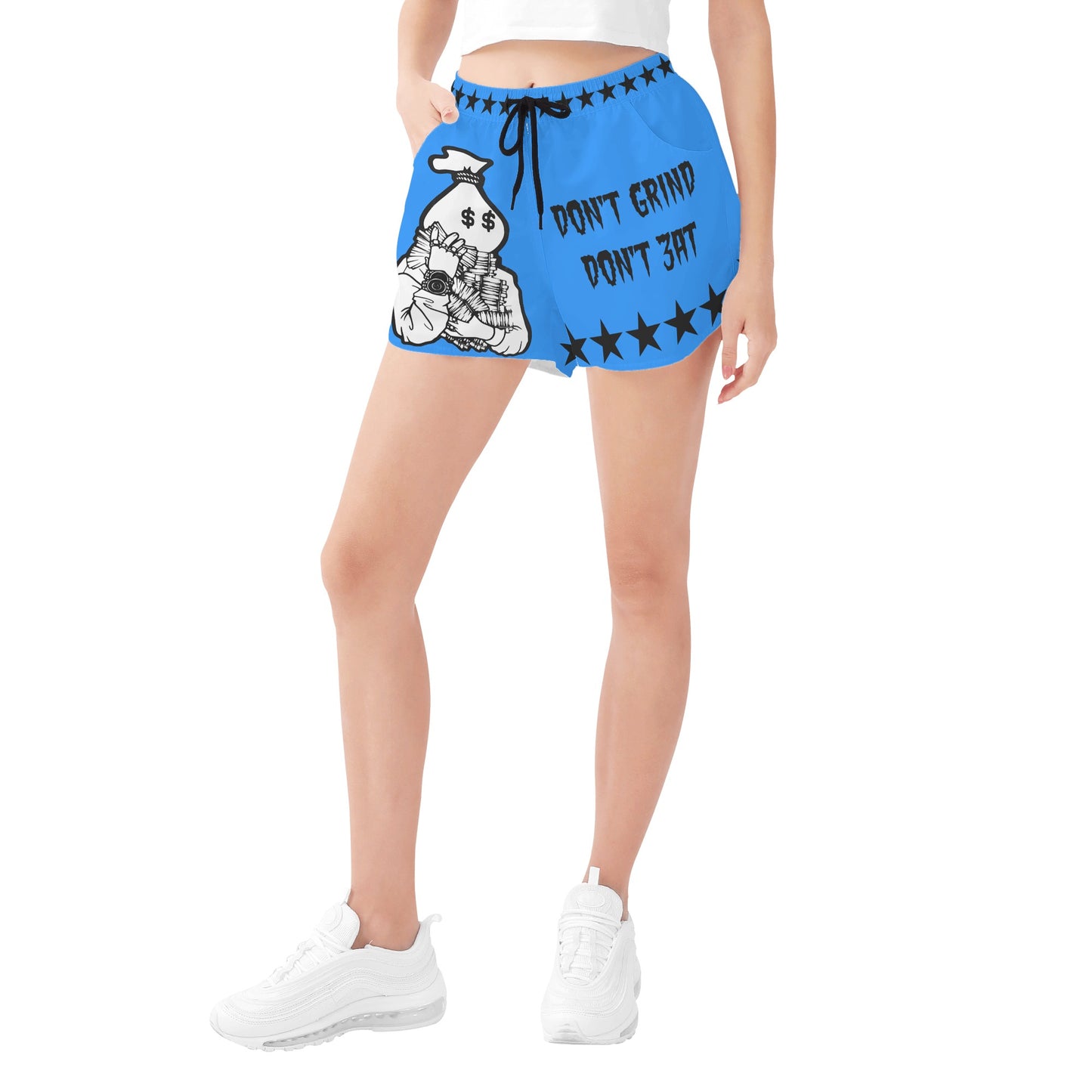 Money Man D.G.D.E (Dont Grind Dont Eat) Edition Womens Blue Shorts