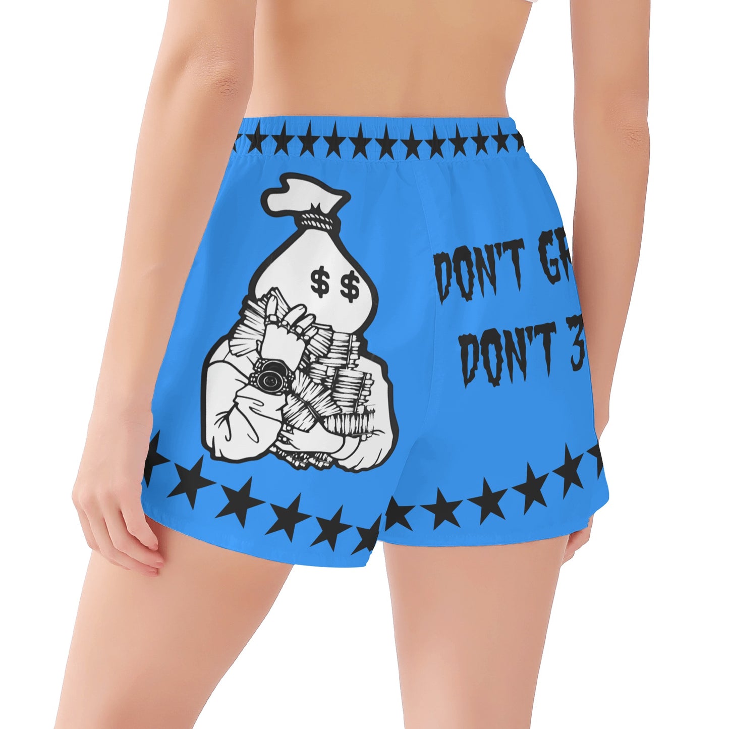 Money Man D.G.D.E (Dont Grind Dont Eat) Edition Womens Blue Shorts