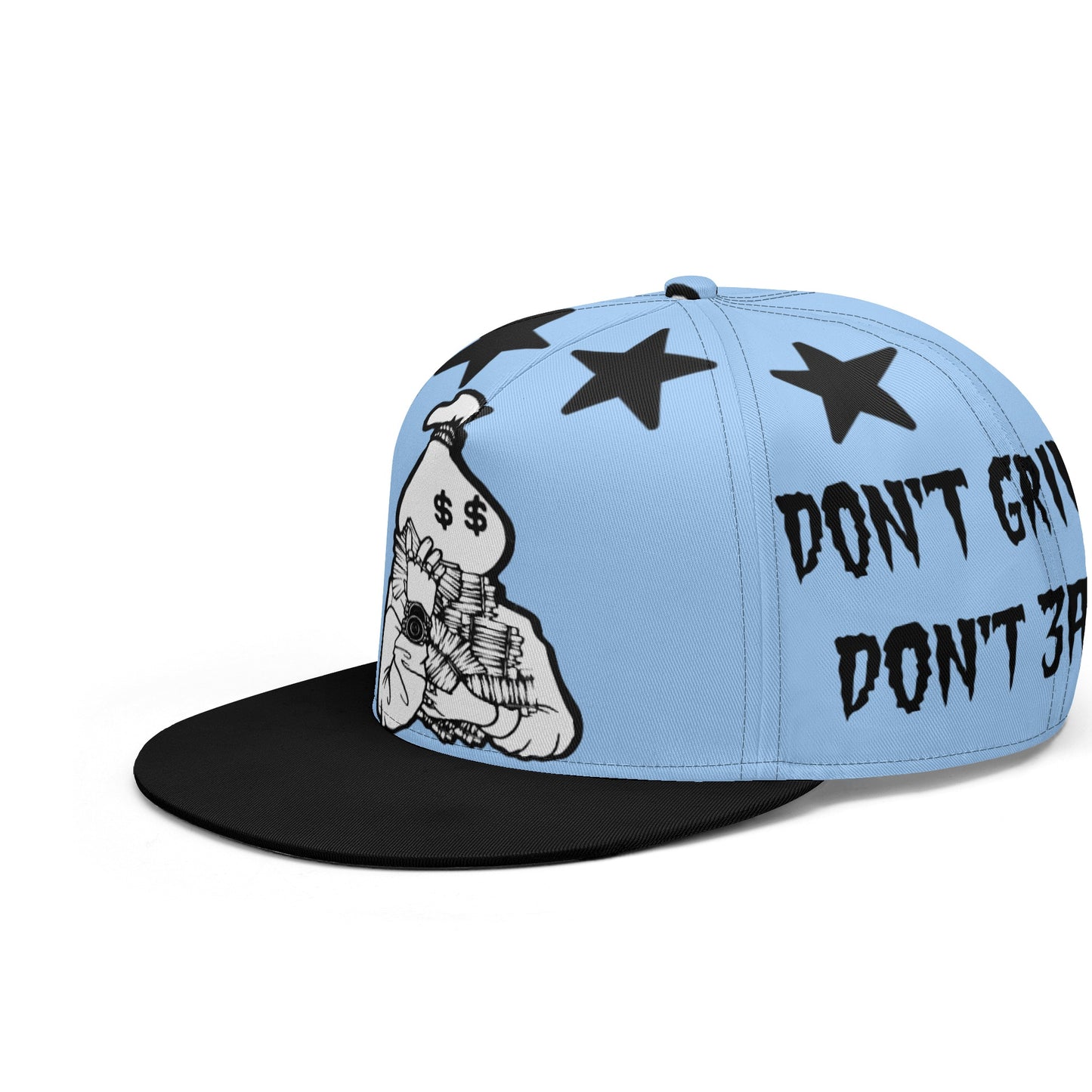 Money Man D.G.D.E (Dont Grind Dont Eat) Sky Blue Snapbacks