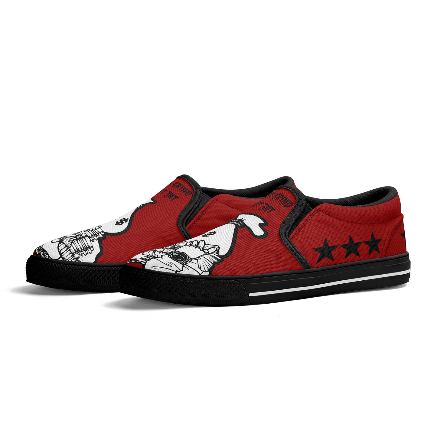 Money Man D.G.D.E (Dont Grind Dont Eat) Mens Maroon Slip On Star Kicks