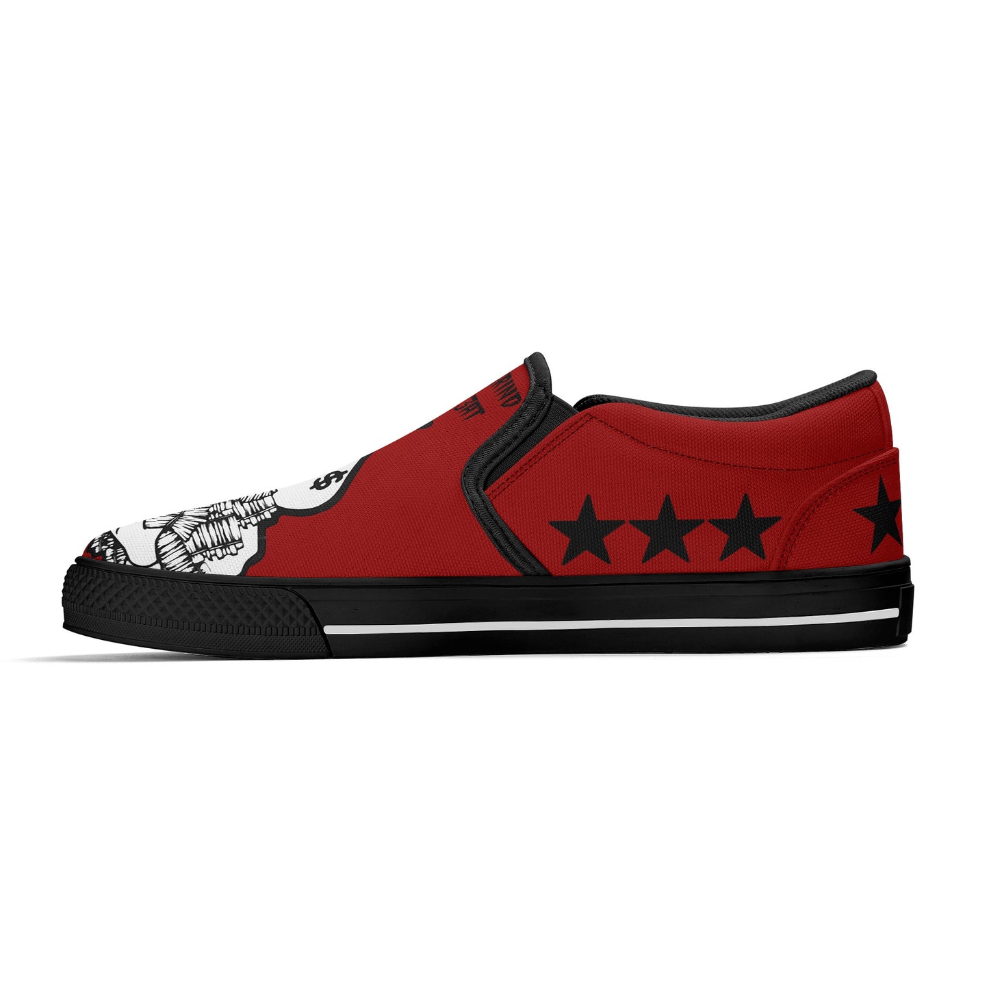 Money Man D.G.D.E (Dont Grind Dont Eat) Mens Maroon Slip On Star Kicks