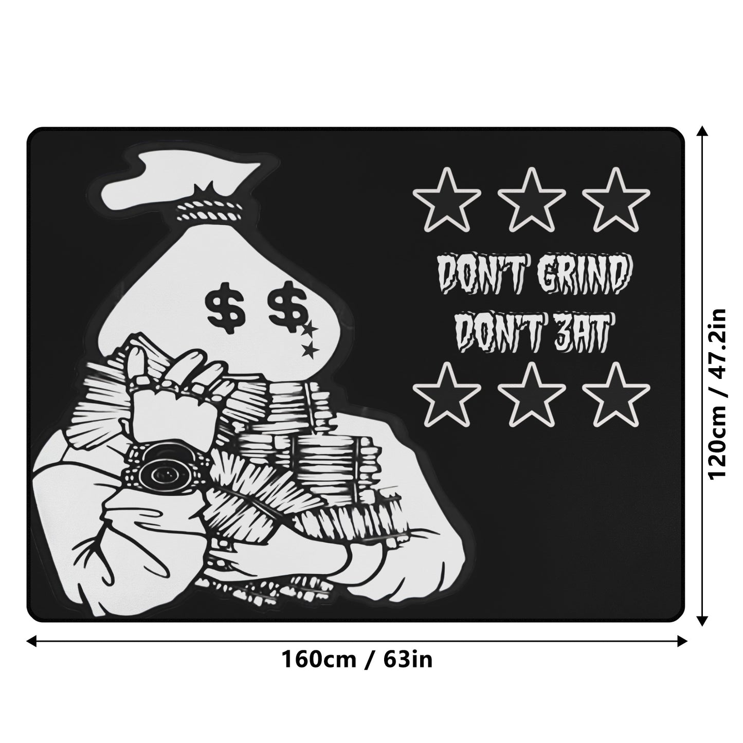 Money Man D.G.D.E (Dont Grind Dont Eat) S.O.S Edition Black Sofa Area Bedroom Rug