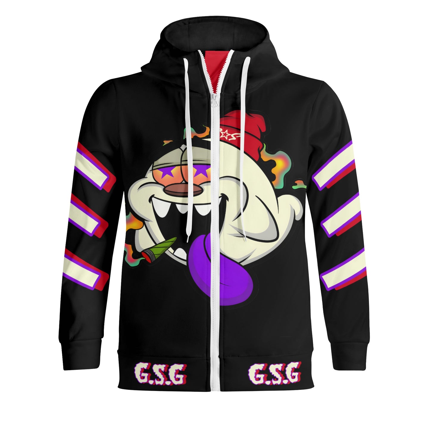 G.S.G Ghost Star Ghouls S.O.S Ghost Edition Black Adult Full Zip Turtleneck Hoodie Streetwear