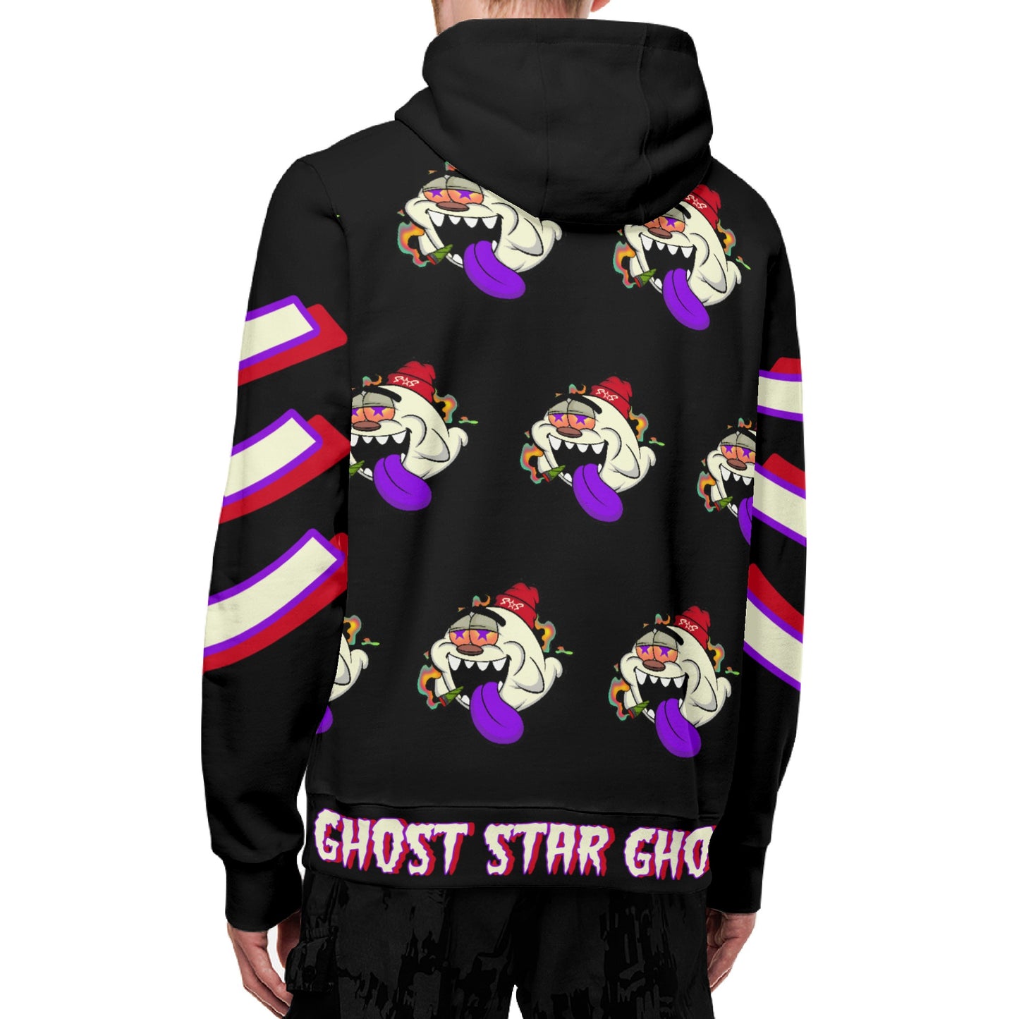 G.S.G Ghost Star Ghouls S.O.S Ghost Edition Black Adult Full Zip Turtleneck Hoodie Streetwear