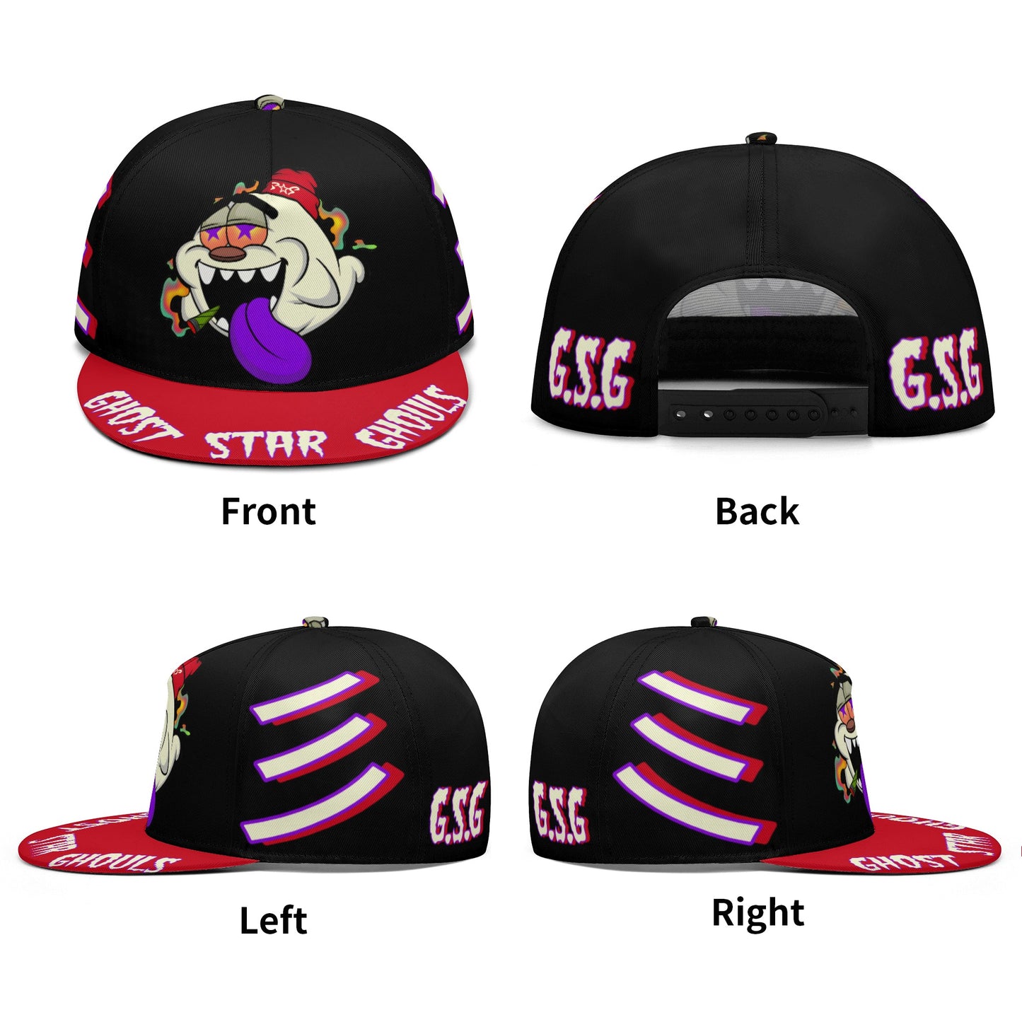 G.S.G Ghost Star Ghouls Black Snapbacks