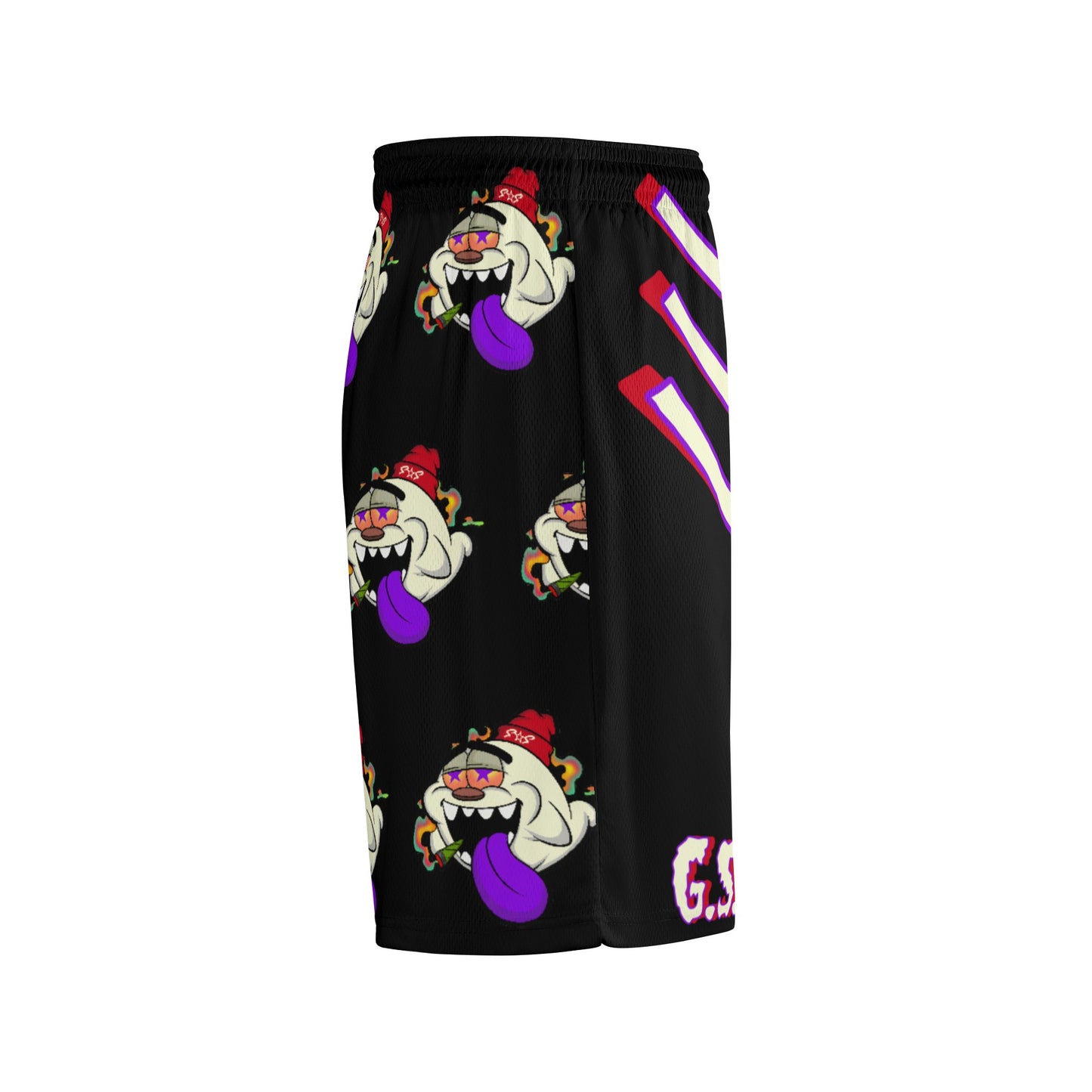 G.S.G Ghost Star Ghouls S.O.S Ghost Edition Mens Black Basketball Shorts