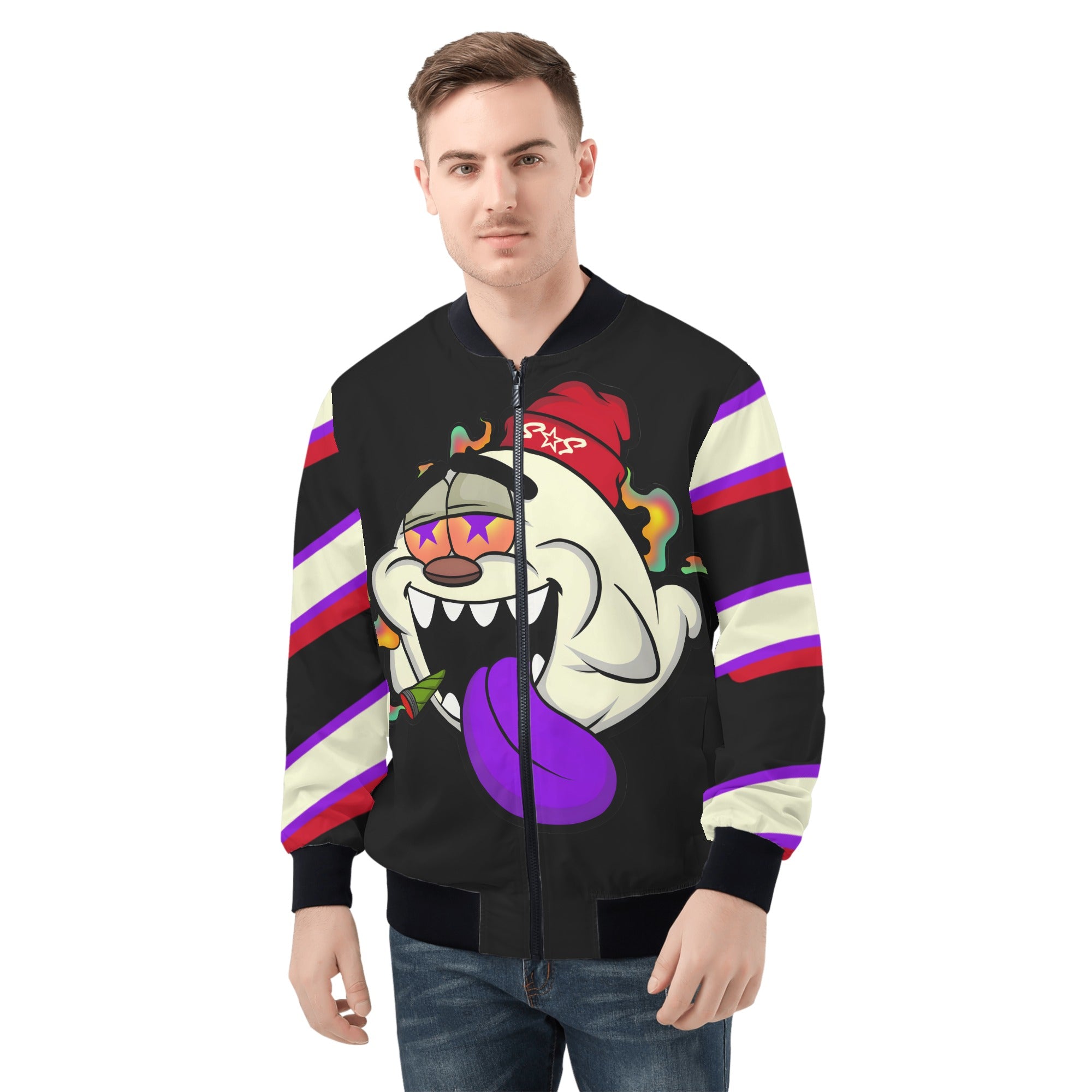 G.S.G Ghost Star Ghouls Mens Black Zip Up Jacket – SOSApparel