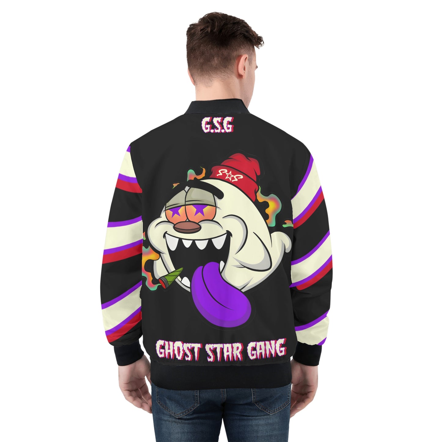 G.S.G Ghost Star Ghouls Mens Black Zip Up Jacket