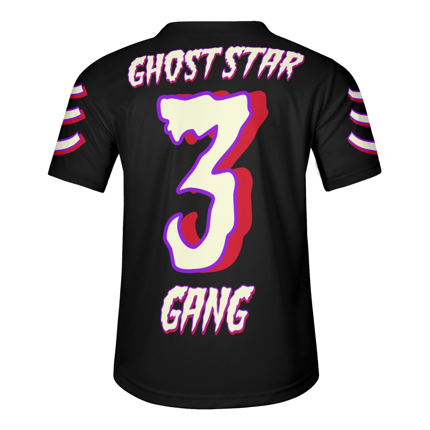 G.S.G Ghost Star Ghouls Mens Black Short Sleeve Baseball Jersey