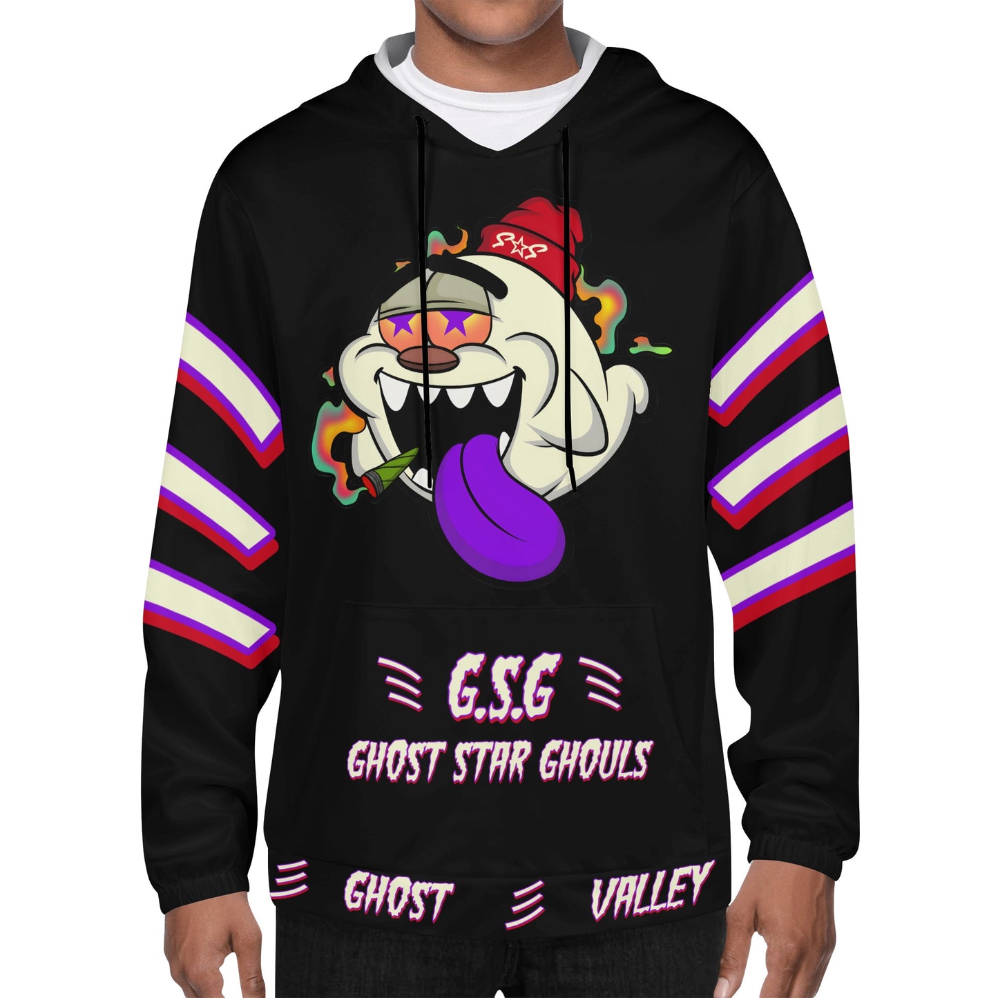 G.S.G Ghost Star Ghouls Mens Black Lightweight Hoodie