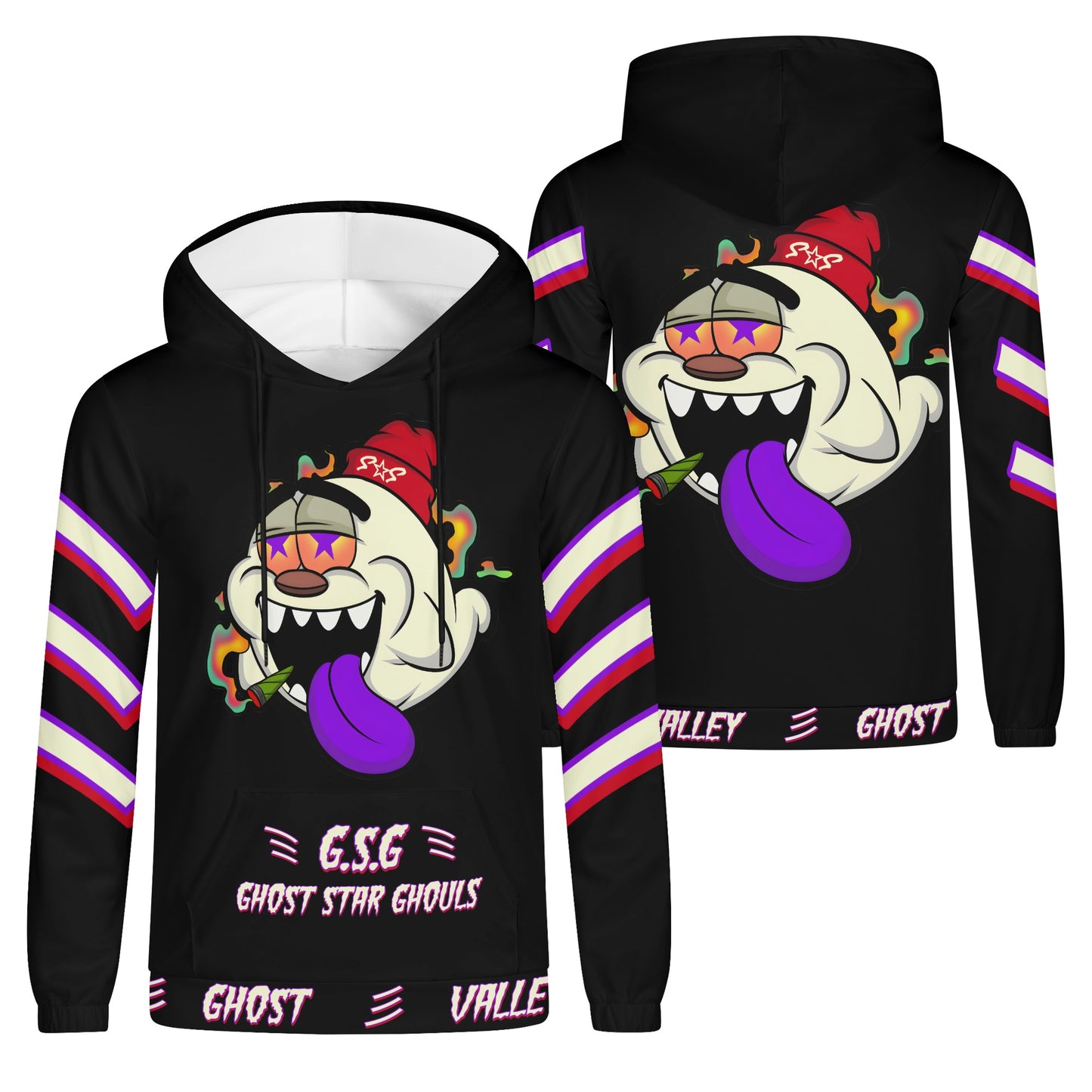 G.S.G Ghost Star Ghouls Mens Black Lightweight Hoodie