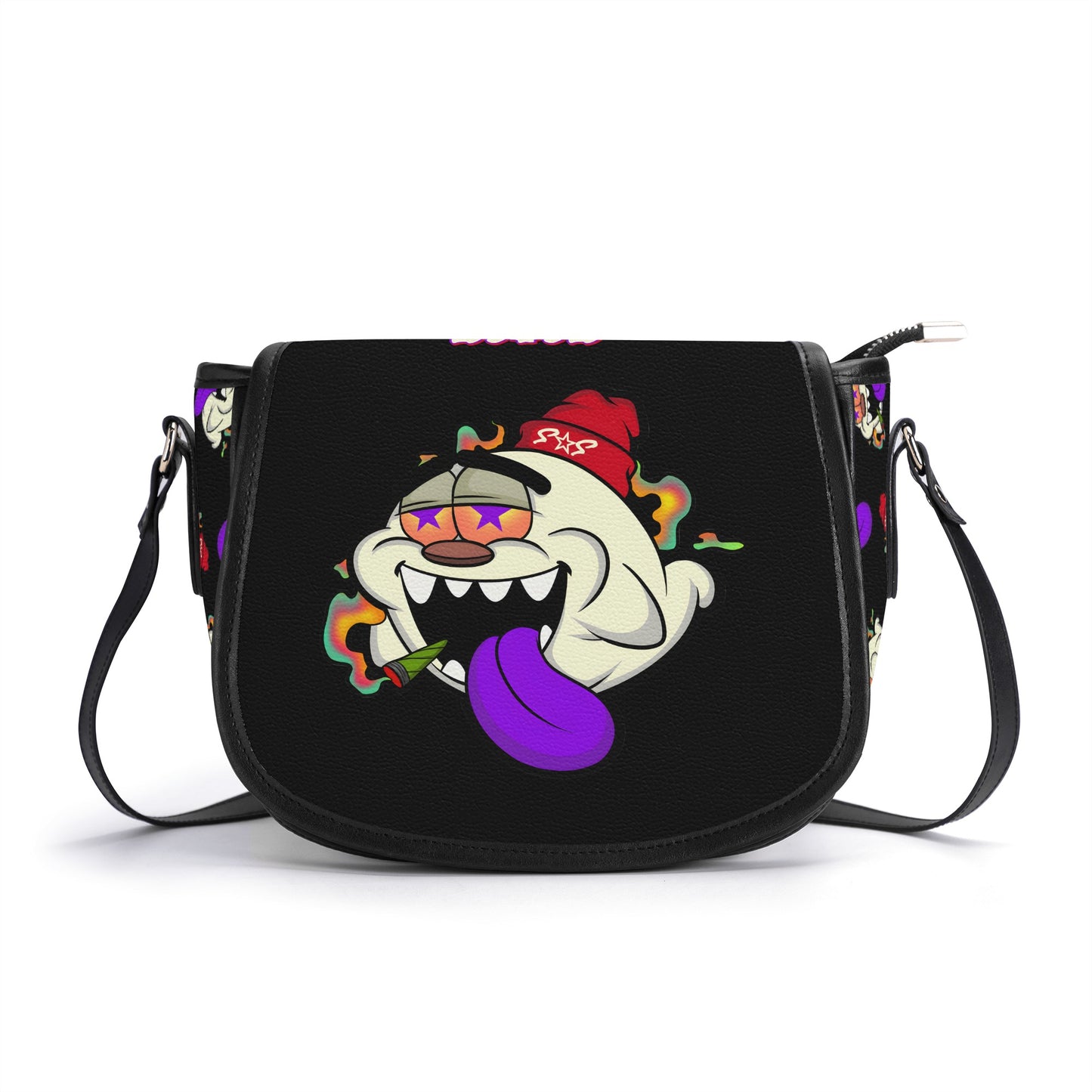 G.S.G Ghost Star Girl Black Leather Saddle Bag