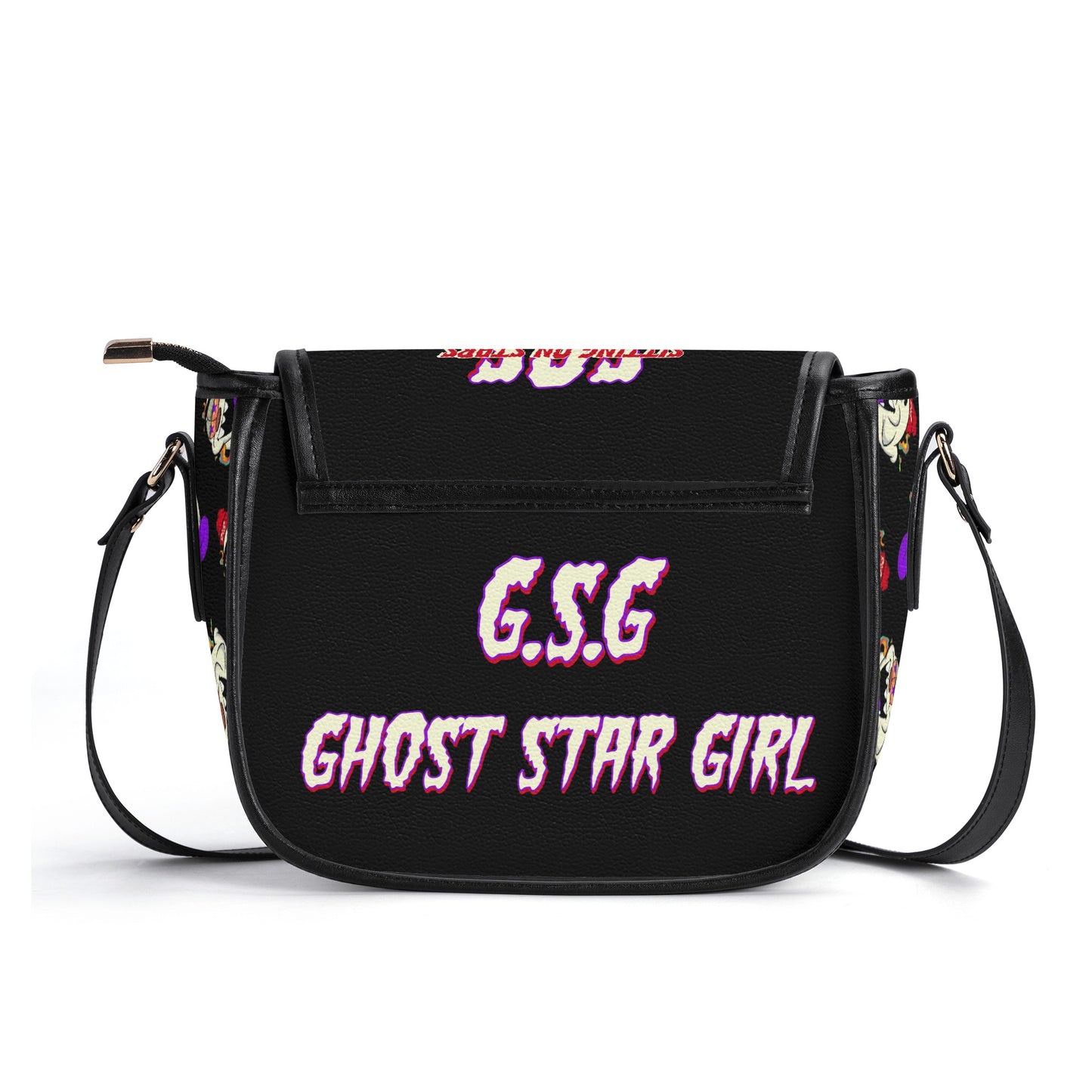 G.S.G Ghost Star Girl Black Leather Saddle Bag