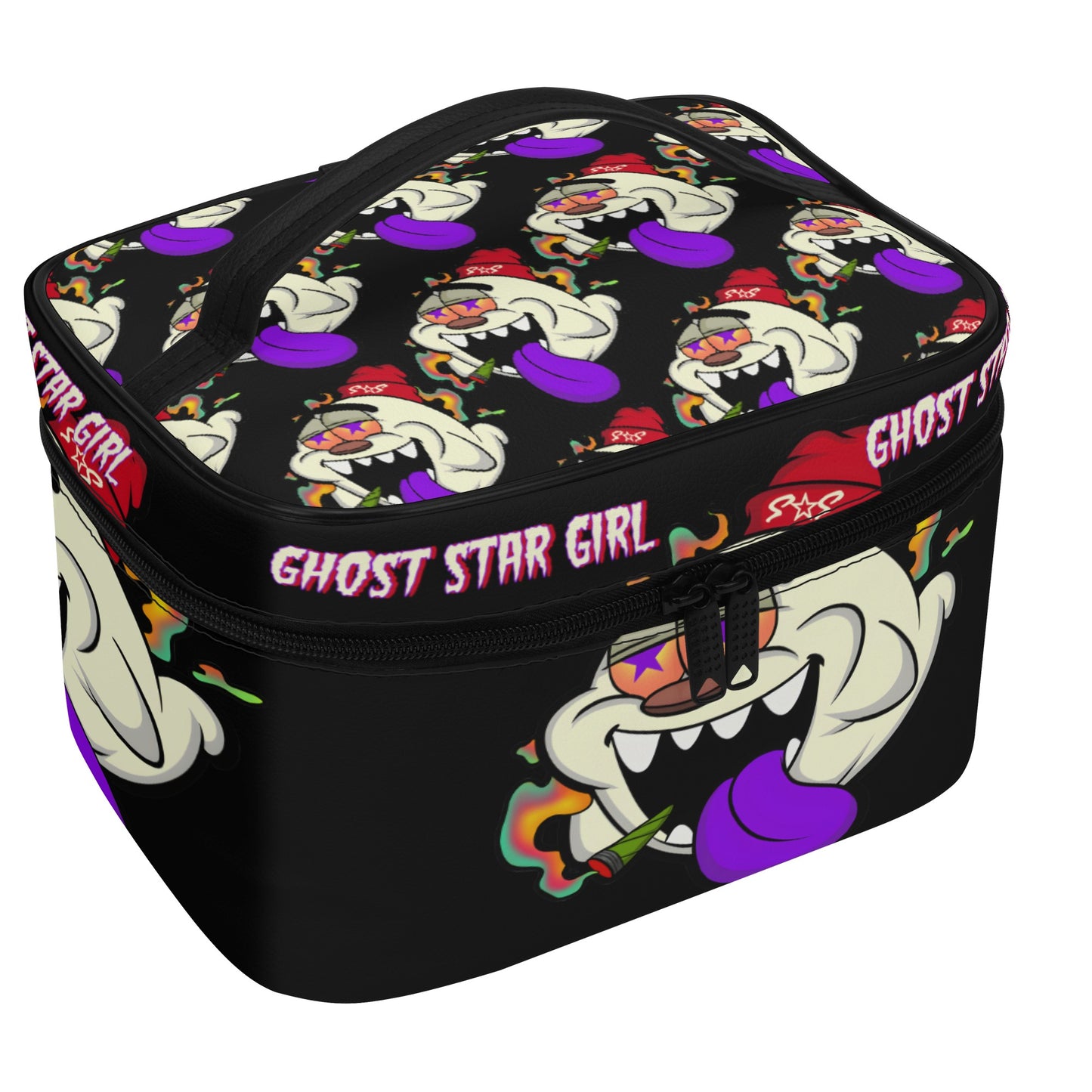 G.S.G Ghost Star Girl Black Leather Cosmetic Bag