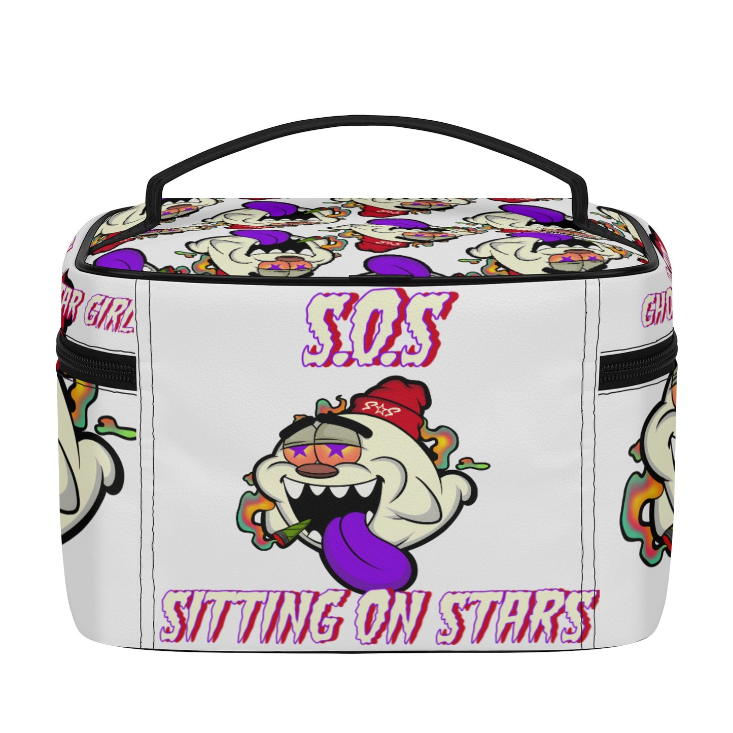 G.S.G Ghost Star Girl White Leather Cosmetic Bag