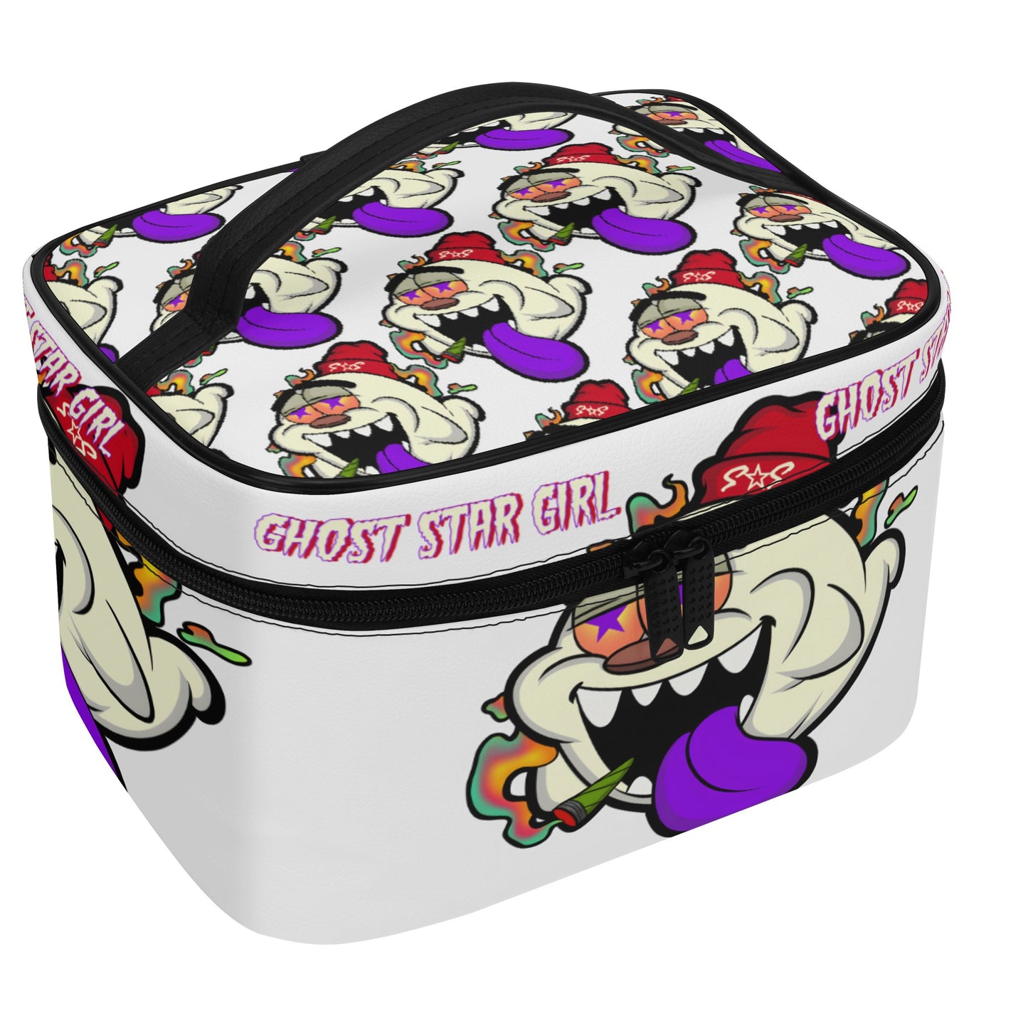 G.S.G Ghost Star Girl White Leather Cosmetic Bag