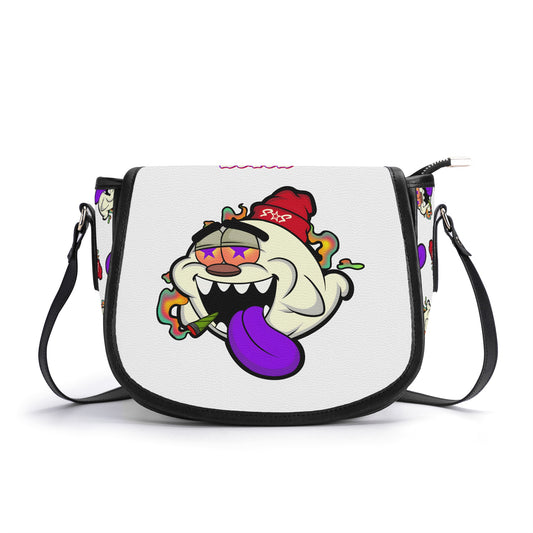 G.S.G Ghost Star Girl White Leather Saddle Bag