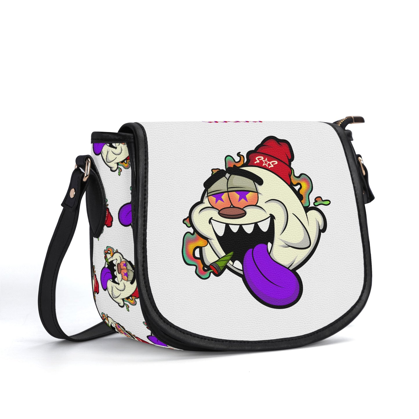 G.S.G Ghost Star Girl White Leather Saddle Bag