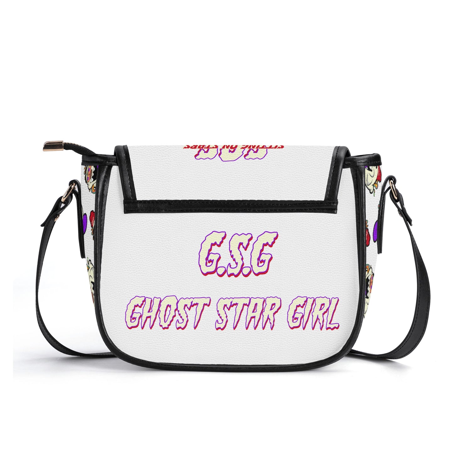 G.S.G Ghost Star Girl White Leather Saddle Bag