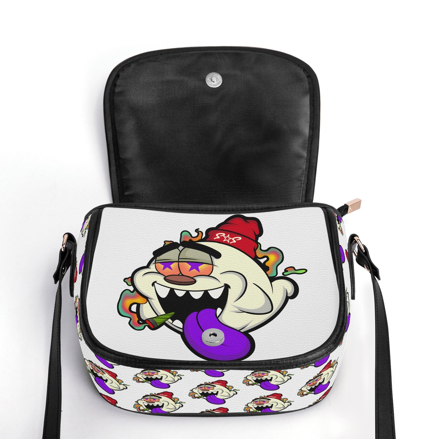 G.S.G Ghost Star Girl White Leather Saddle Bag