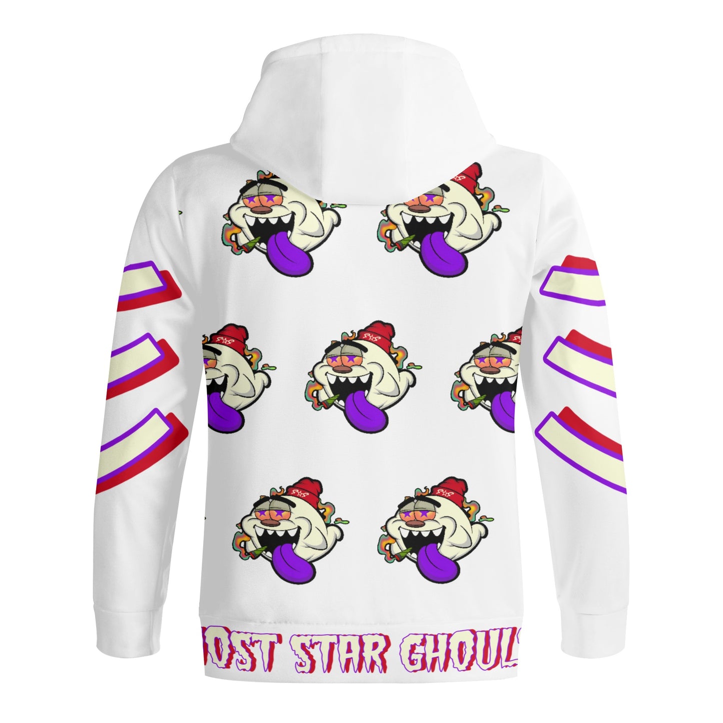 G.S.G Ghost Star Ghouls S.O.S Ghost Edition White Adult Full Zip Turtleneck Hoodie Streetwear