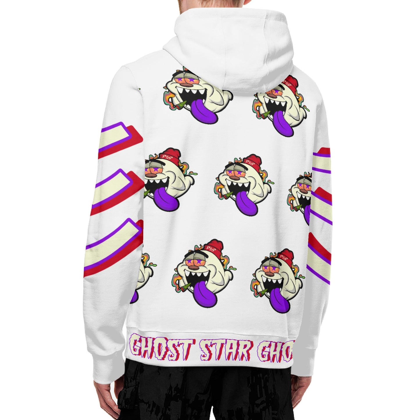 G.S.G Ghost Star Ghouls S.O.S Ghost Edition White Adult Full Zip Turtleneck Hoodie Streetwear