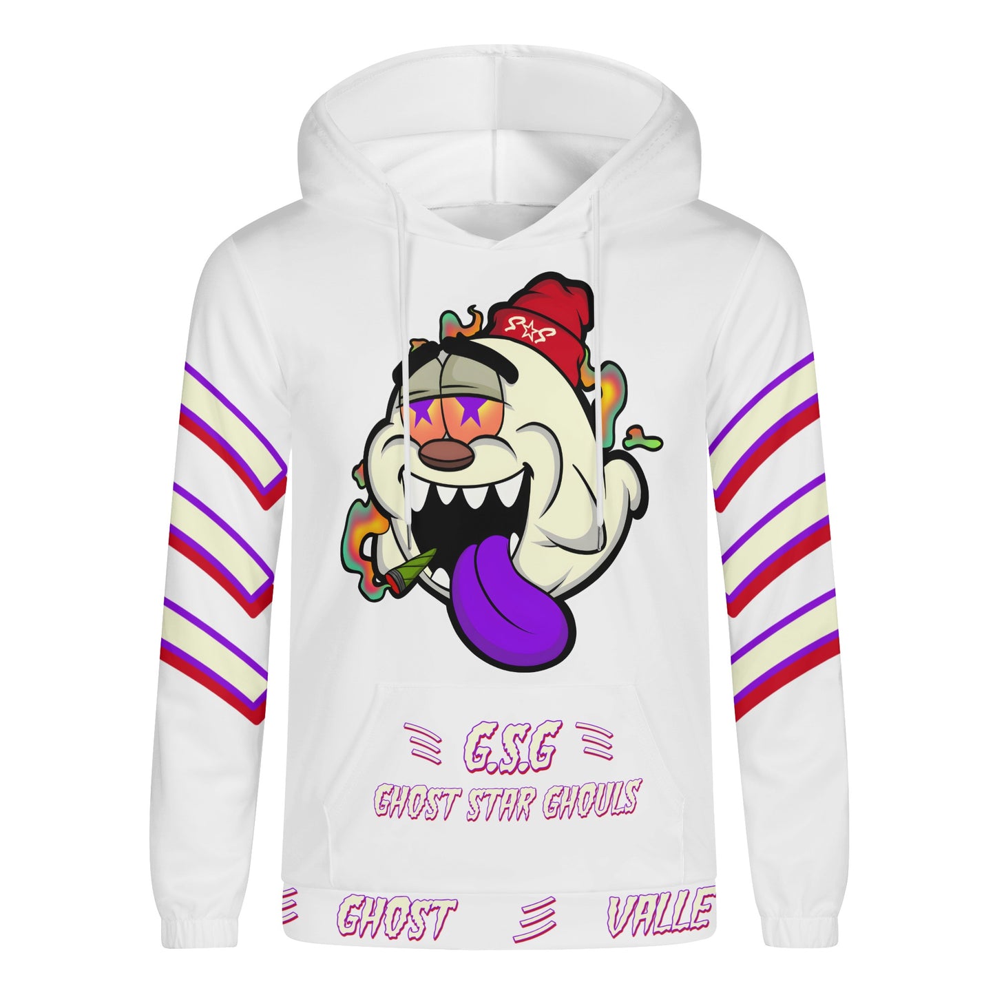 G.S.G Ghost Star Ghouls Mens White Lightweight Hoodie