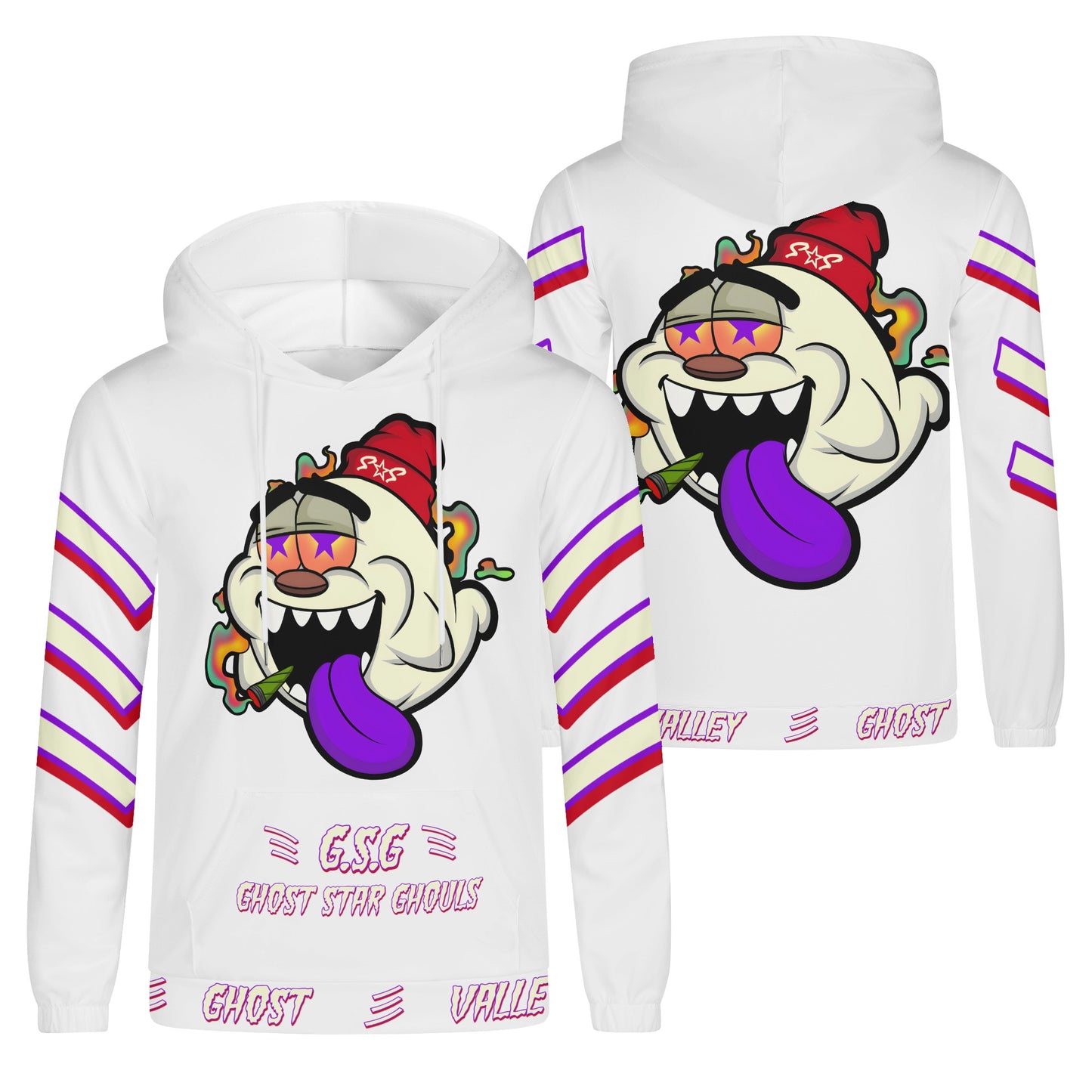 G.S.G Ghost Star Ghouls Mens White Lightweight Hoodie