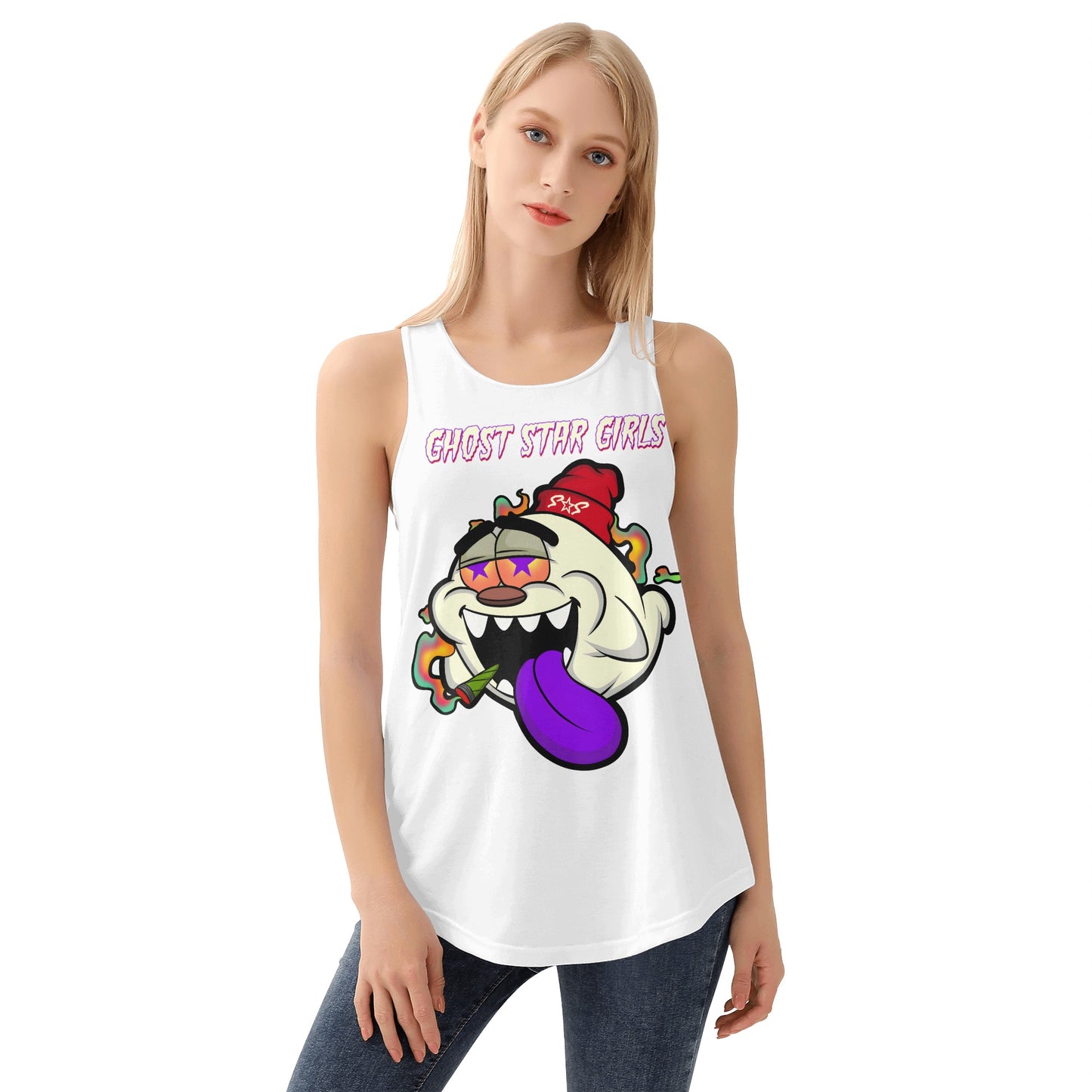 G.S.G Ghost Star Girl S.O.S Ghost Edition Womens White Vest