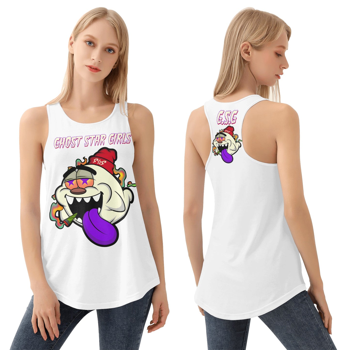 G.S.G Ghost Star Girl S.O.S Ghost Edition Womens White Vest