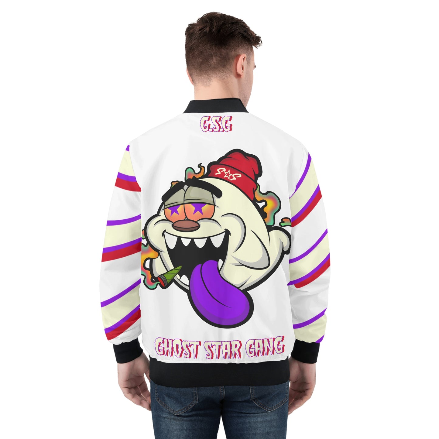 G.S.G Ghost Star Ghouls Mens White Zip Up Jacket