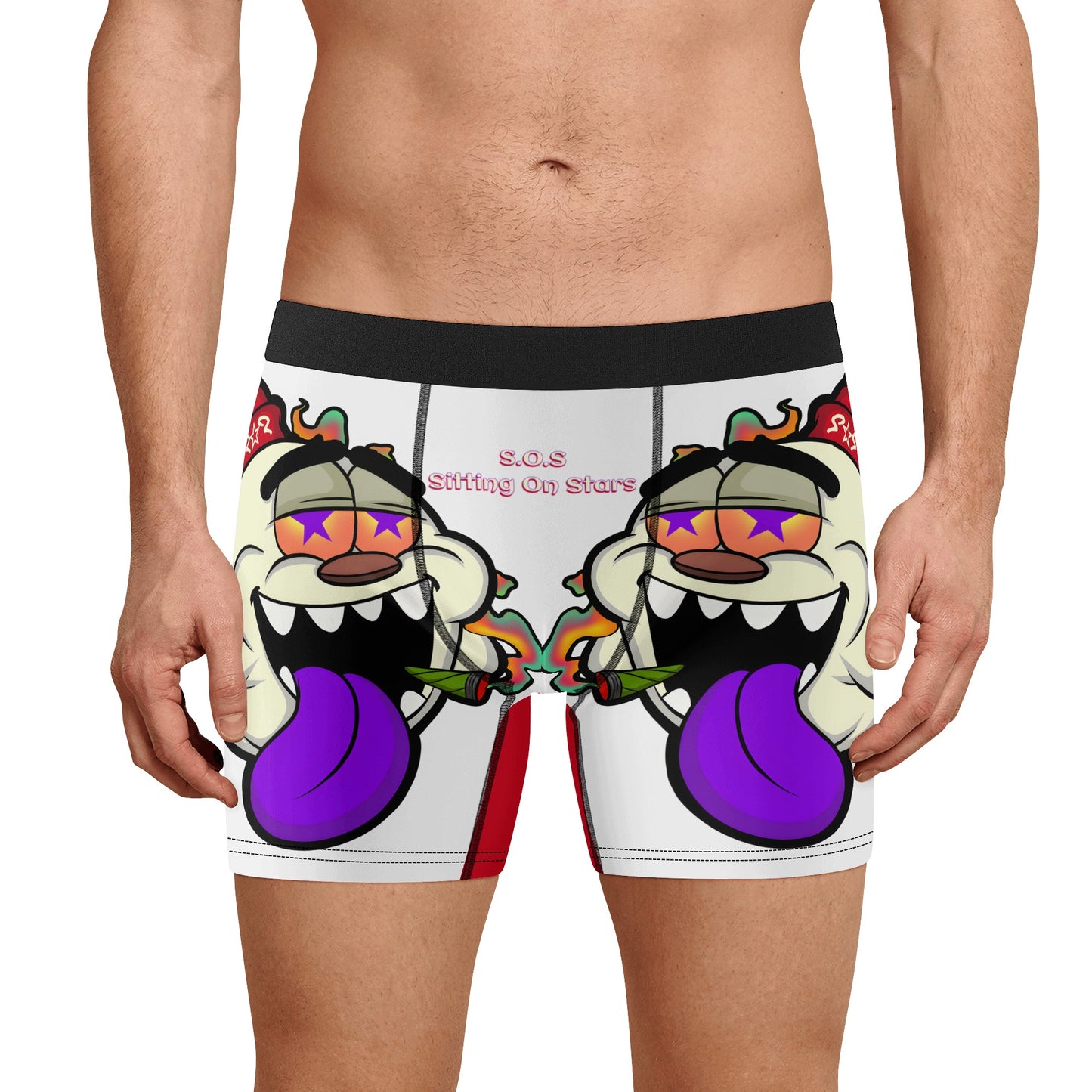 G.S.G Ghost Star Ghouls Mens White Classic Stretch Trunks & Underwear