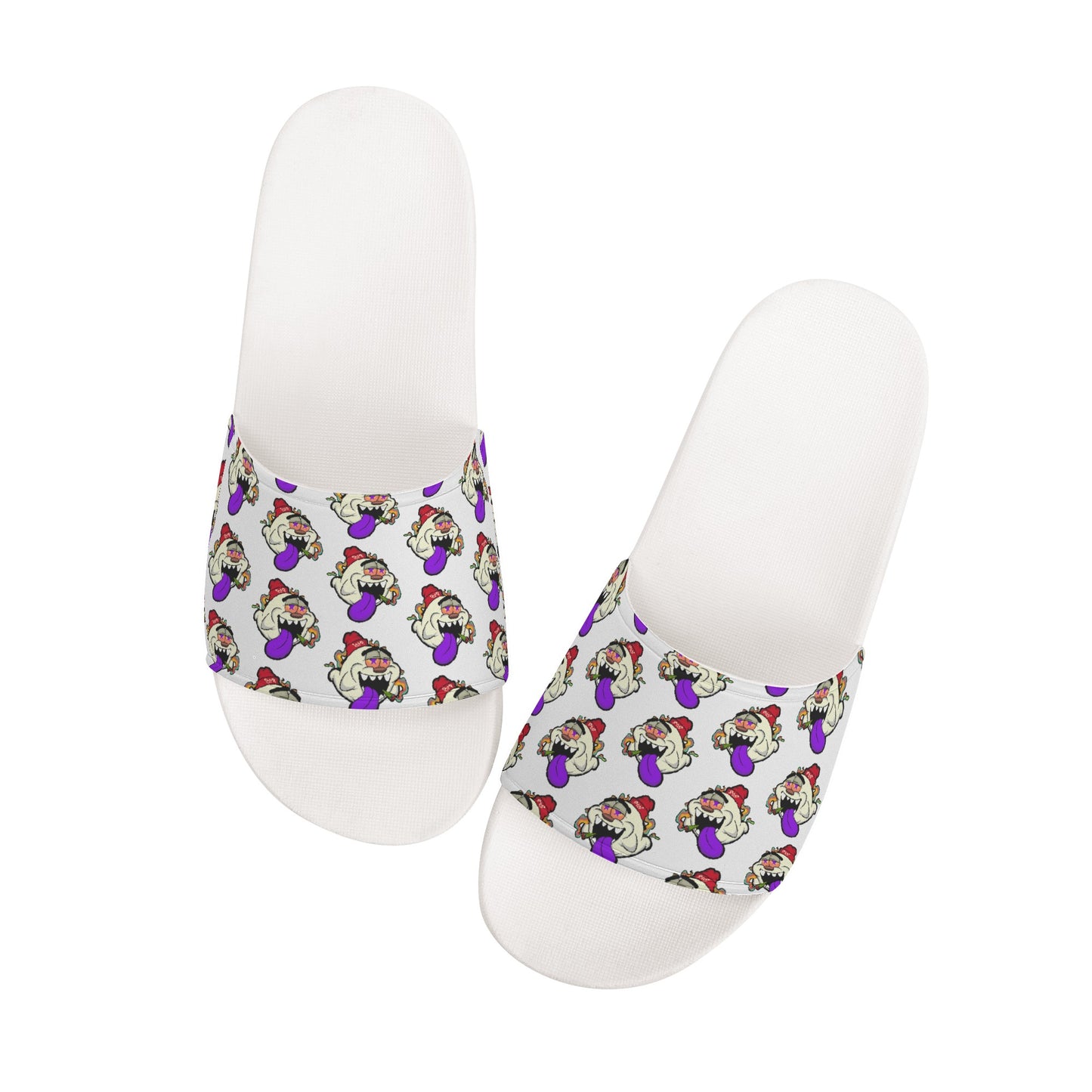 G.S.G Ghost Star Ghouls Mens White Star Slides