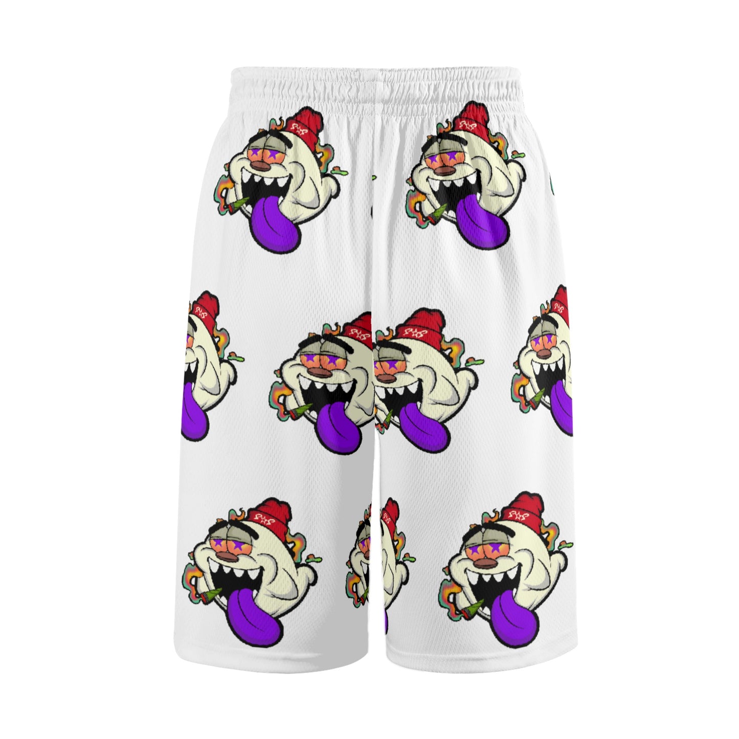 G.S.G Ghost Star Ghouls S.O.S Ghost Edition Mens White Basketball Shorts